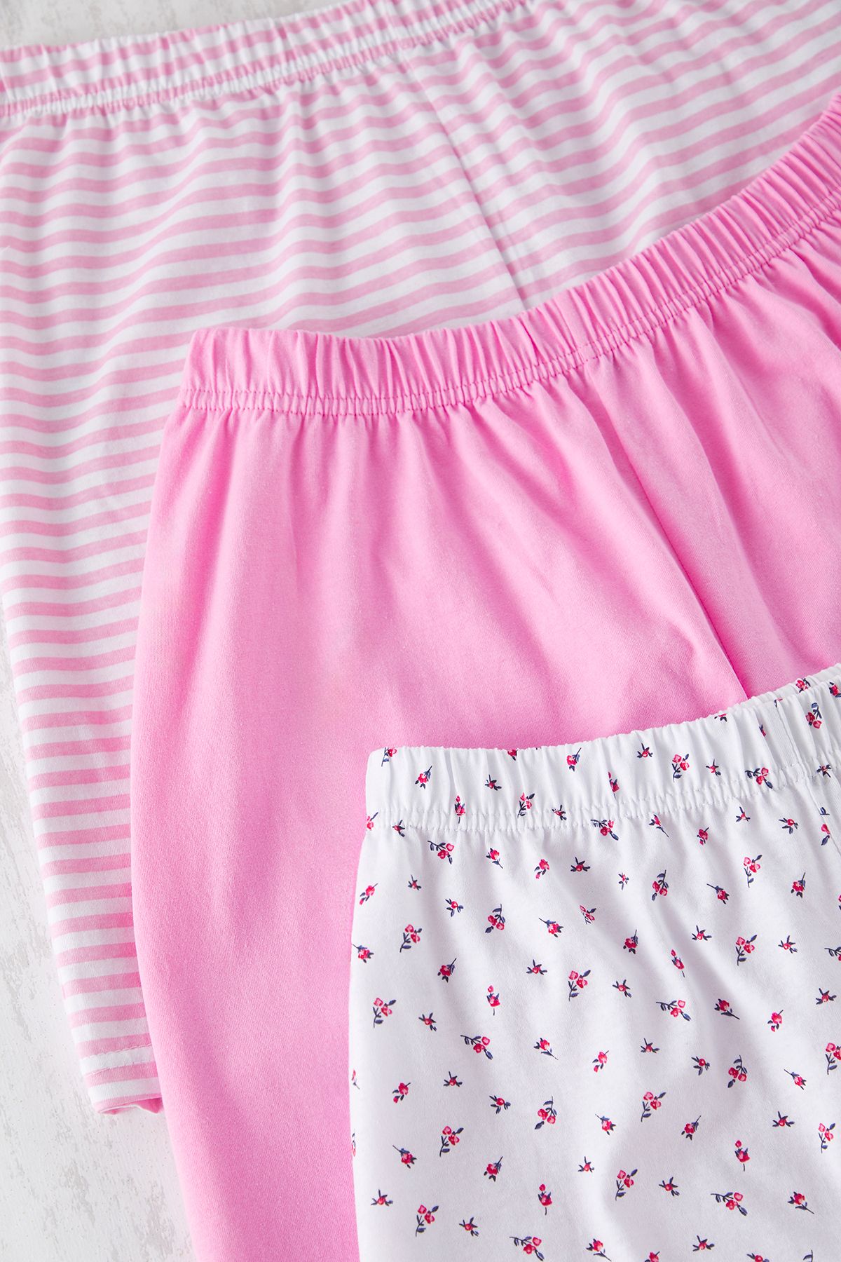 Trendyol Curve-3-Piece Color Pink Single Jersey Knitted Sleepwear Bottoms - 100% Cotton Tbbss25Ia00006 3