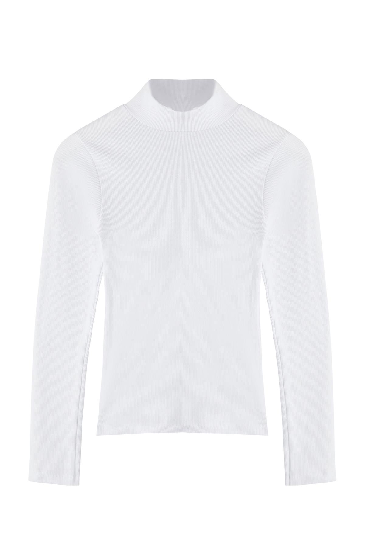 Trendyolmilla  Beyaz Fitted/Vücuda Oturan Dik Yaka Uzun Kol Fitilli Esnek Örme Bluz TWOAW21BZ0423 - Görsel 11