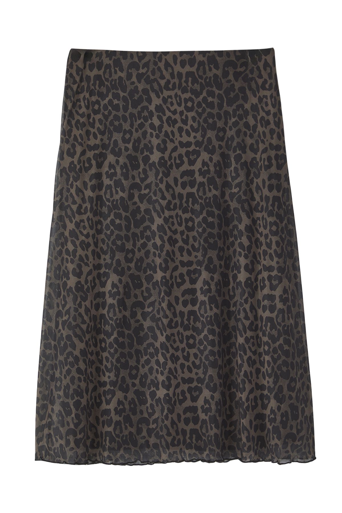 Trendyol Curve-Plus Size Khaki A-Line Leopard Print Tulle Skirt - Tbbaw25Az00006 11