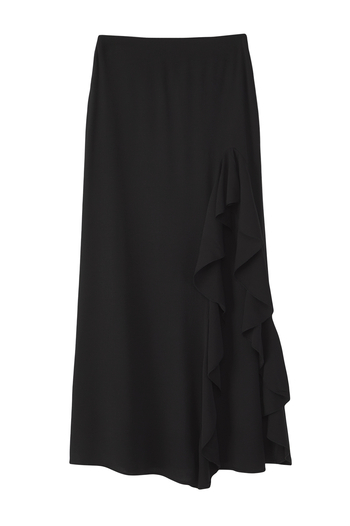 Trendyolmilla  Siyah Dokuma Volanlı Maxi Plaj Etek TBESS21ET0155 - Görsel 7