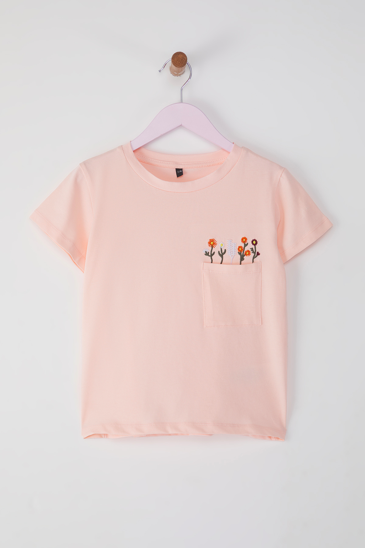 TRENDYOLKIDS-Pink Girl Candy - Tricou cu mânecă scurtă florală TKDSS25TS00086 1
