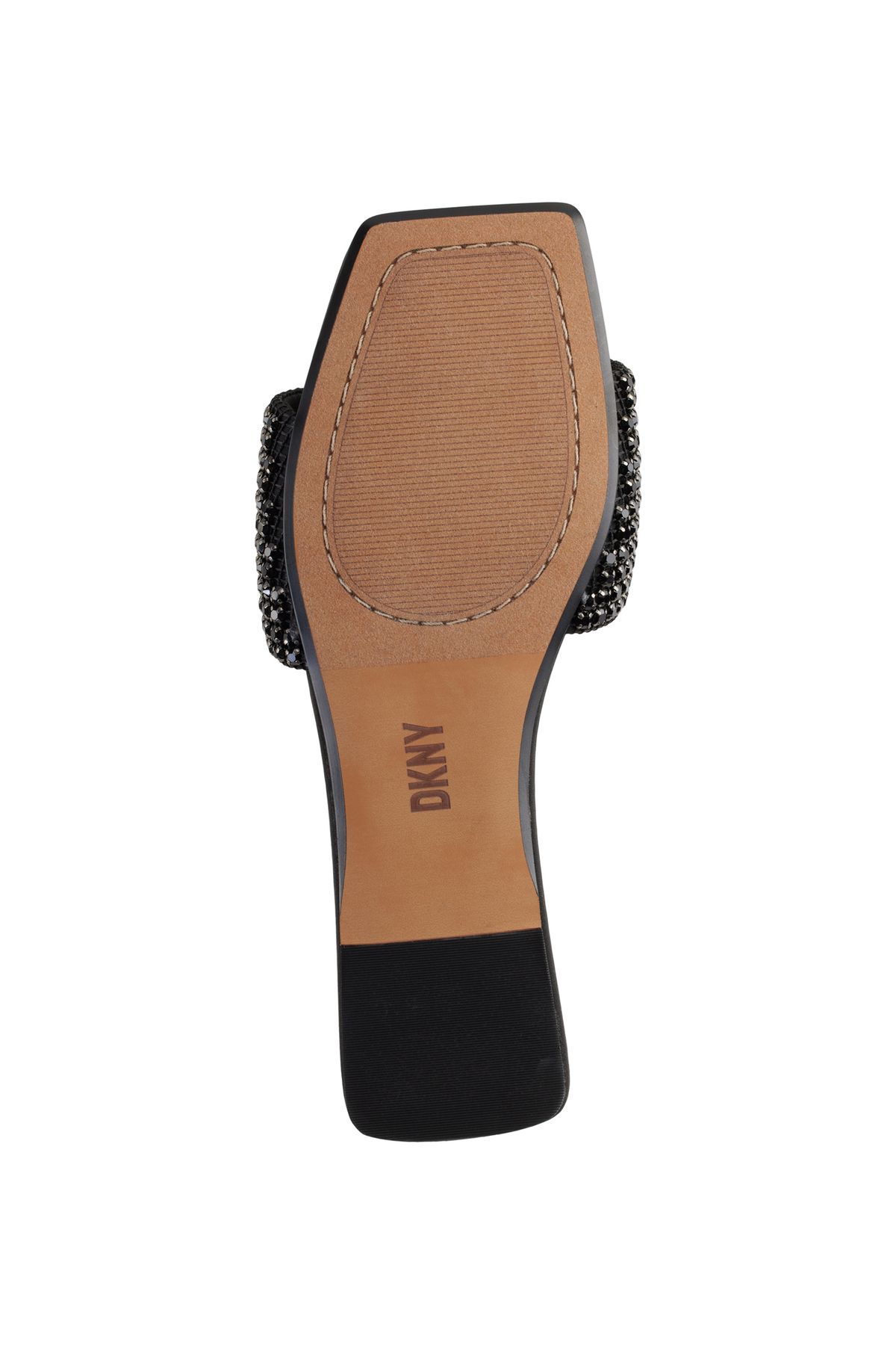 دمپایی مشکی زنانه سیاه نقره ای FLAT Dkny