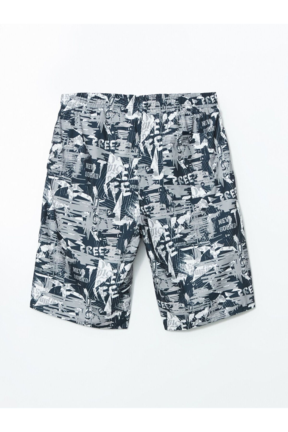LC Waikiki-LCW SWIMWEAR شورت سباحة رجالي منقوش باللون الأزرق الداكن بطول الركبة 2