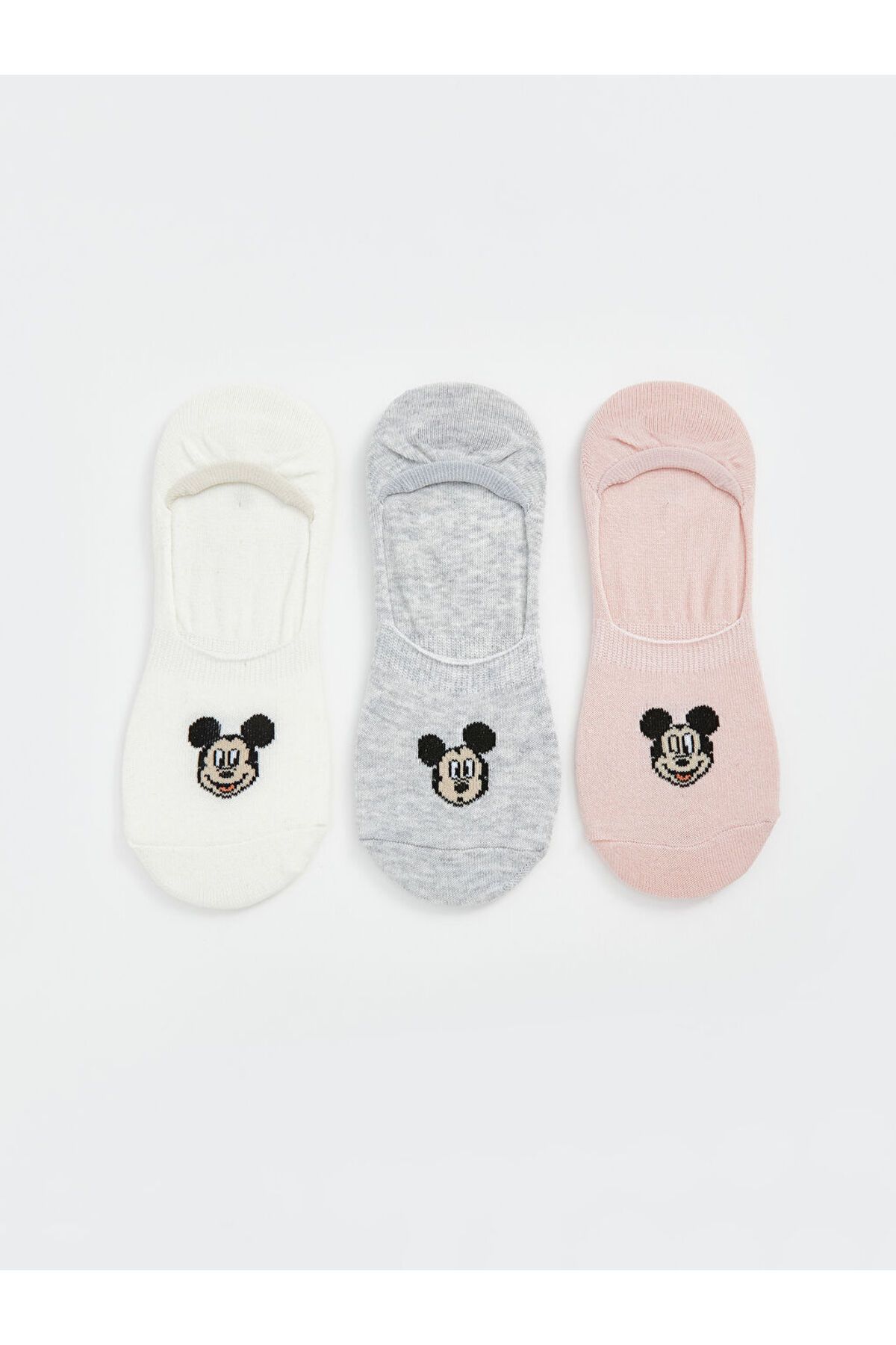 LC Waikiki Yeni Sezon Mickey Mouse Baskili Kadin Babet Corap 3'lu - S58464Z8