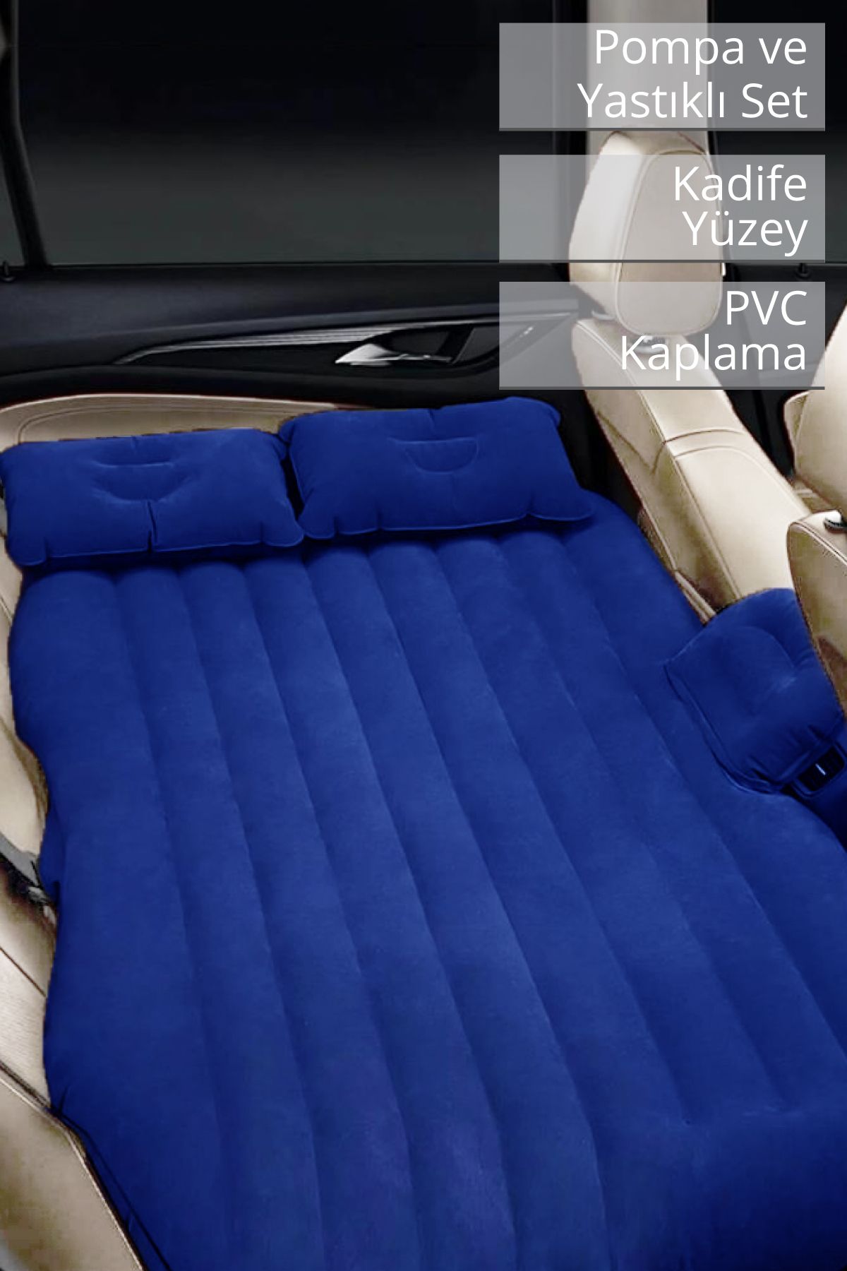 Black Island-Auto Cigarette Lighter Inlet Inflatable Mattress Set - Car and Camping Mattress, Electric Pump and Pillow Included 3