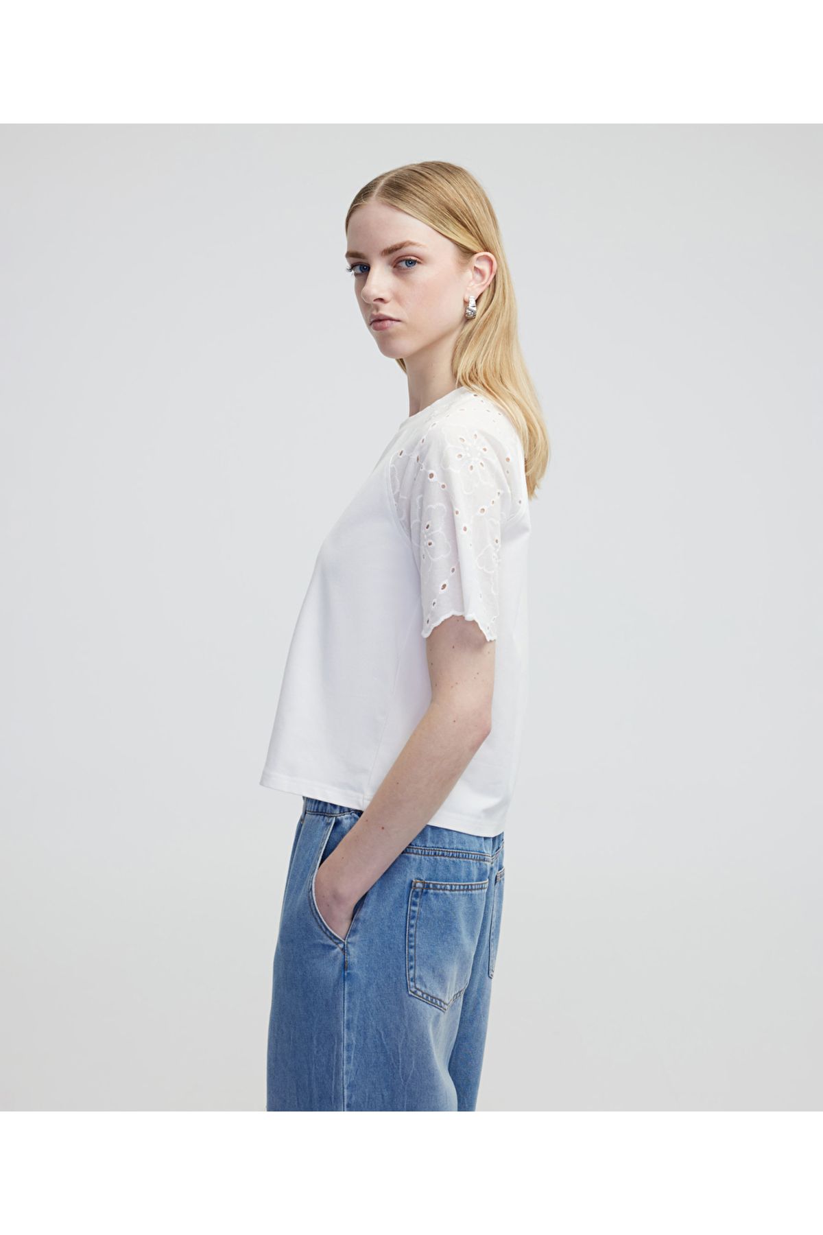 MISS IPEKYOL-Scallop Mix t Shirt 5