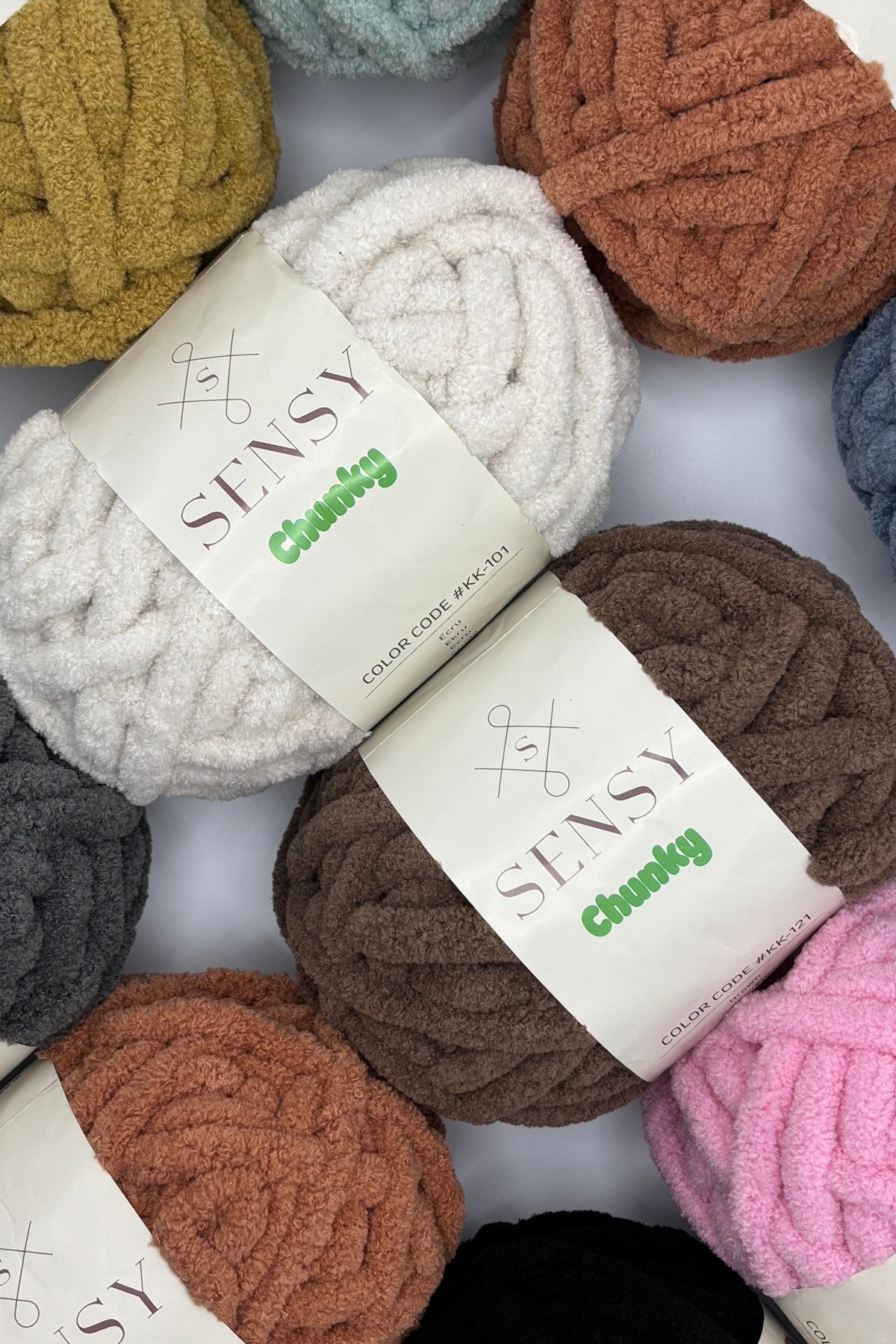 SENSY-قبعة صغيرة مكتنزة مصنوعة يدويًا بوزن 200 جرام من Panduf Blanket Thread Scarf 5