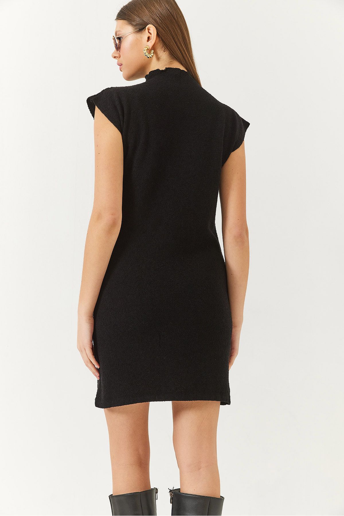 Bianco Lucci-Women's Half Turtleneck Mini Knitwear Dress 60261408 7
