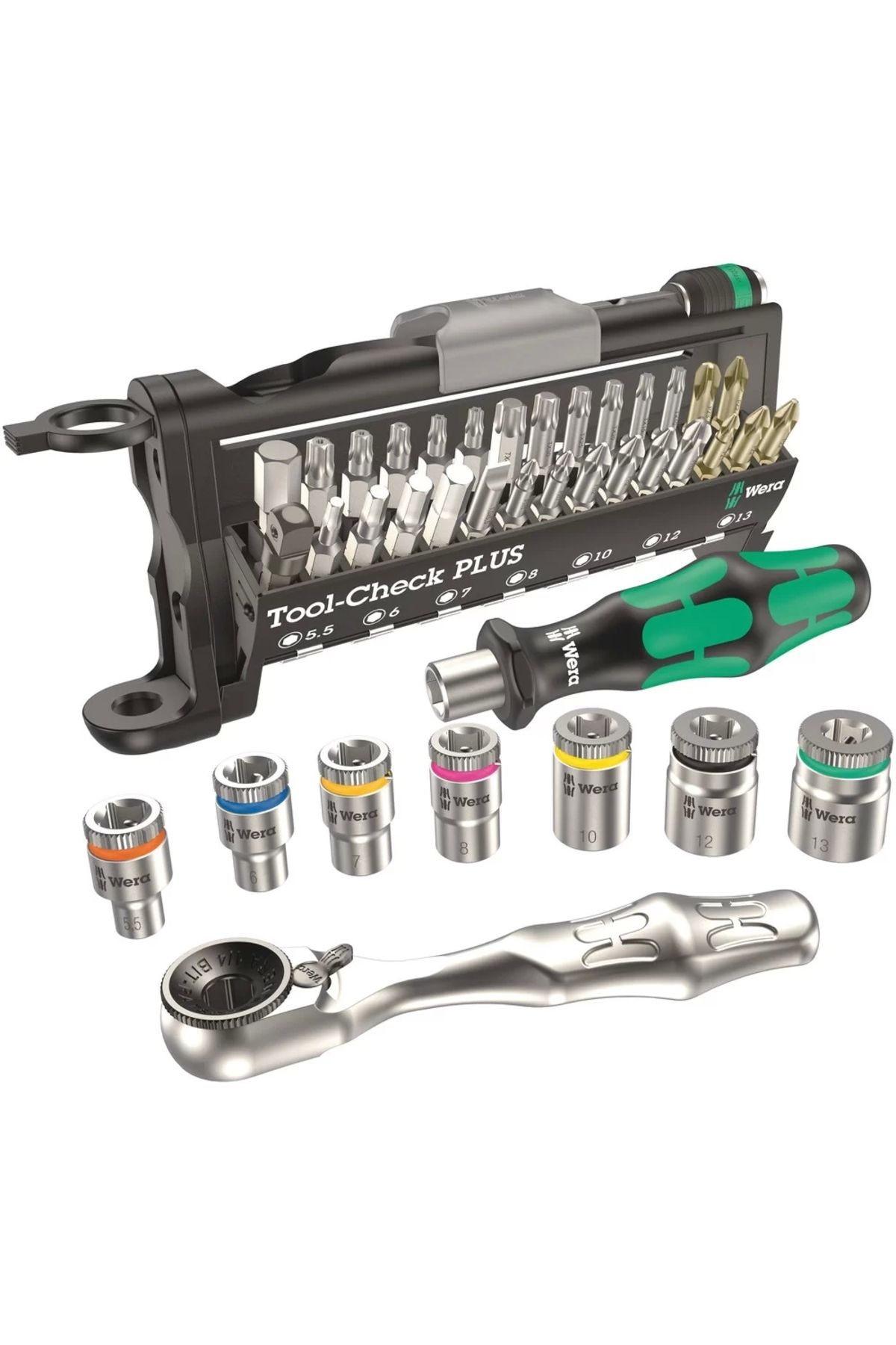 wera-Tool-Check Plus Locating Ratchet Sleeve Bits Set 05056490001 2