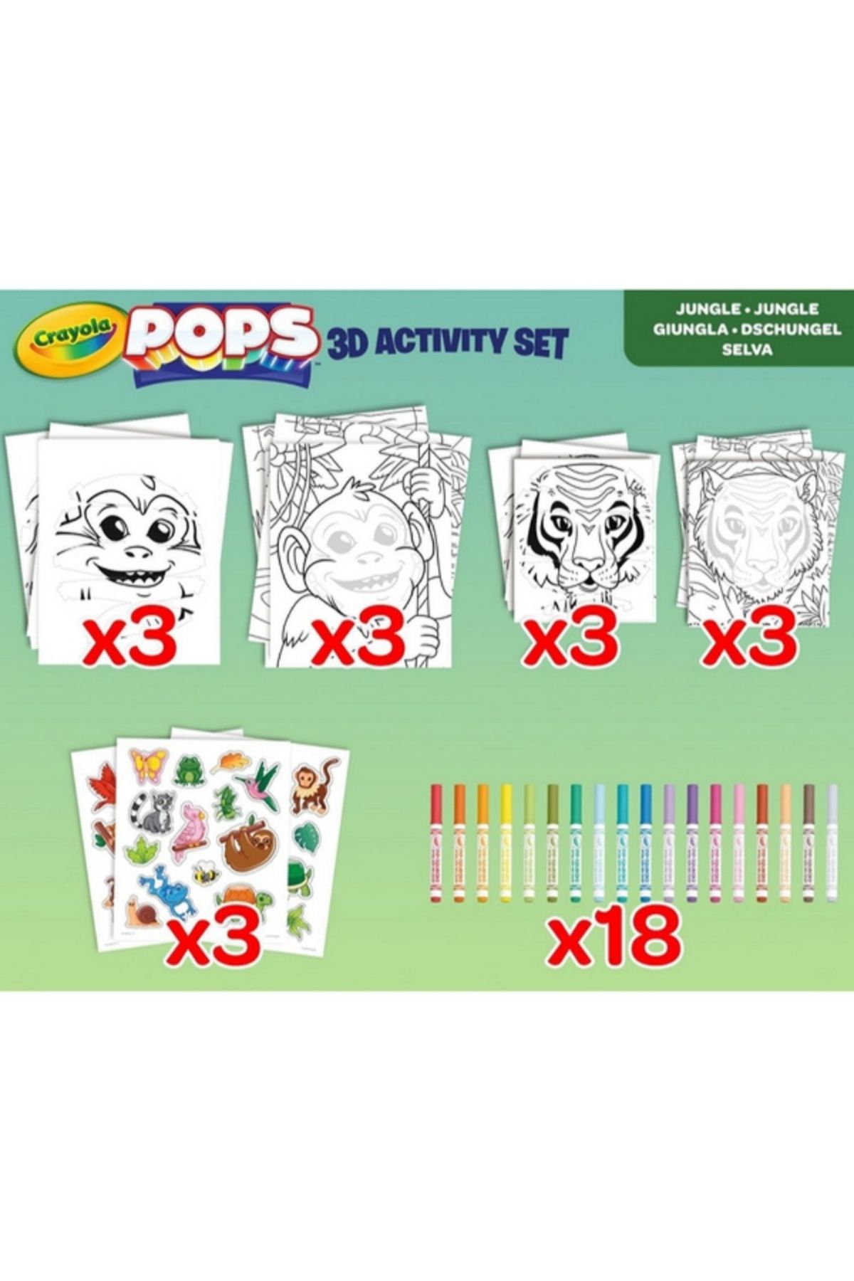 Crayola-مجموعة أنشطة الغابة ثلاثية الأبعاد من بوبس 8