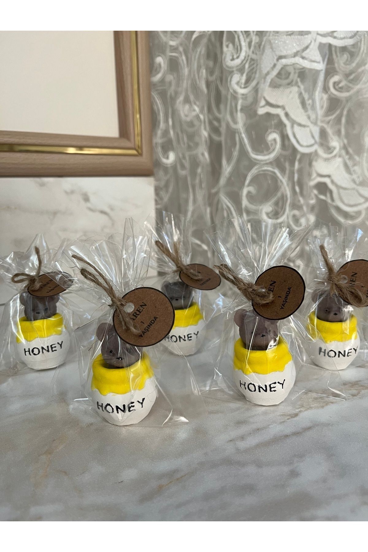 NUYUCONCEPT-10 Pieces of Bear Honey Jar - Gift for Dispensing, Birthday/Birthday/1 Year Old Winnie the Pooh 2
