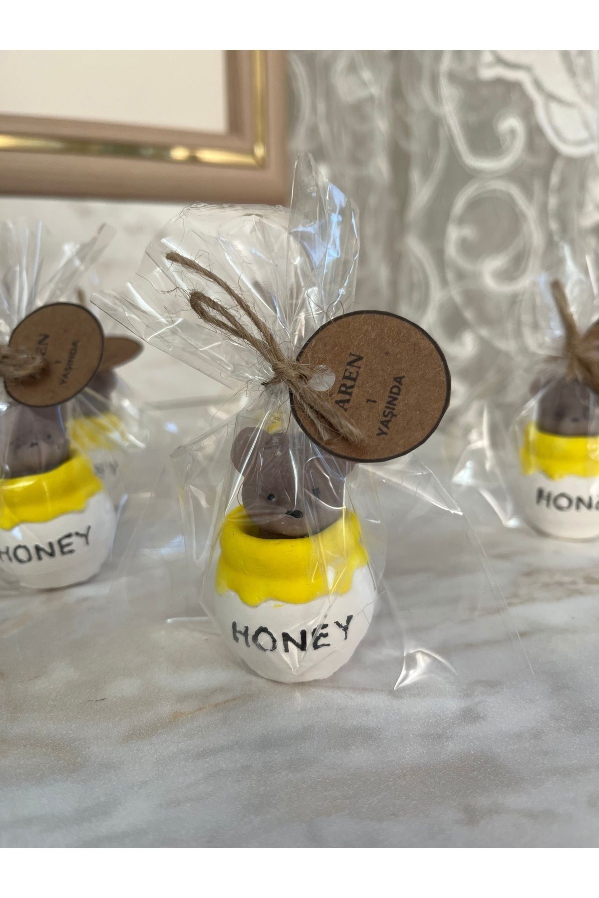 NUYUCONCEPT-10 Pieces of Bear Honey Jar - Gift for Dispensing, Birthday/Birthday/1 Year Old Winnie the Pooh 3