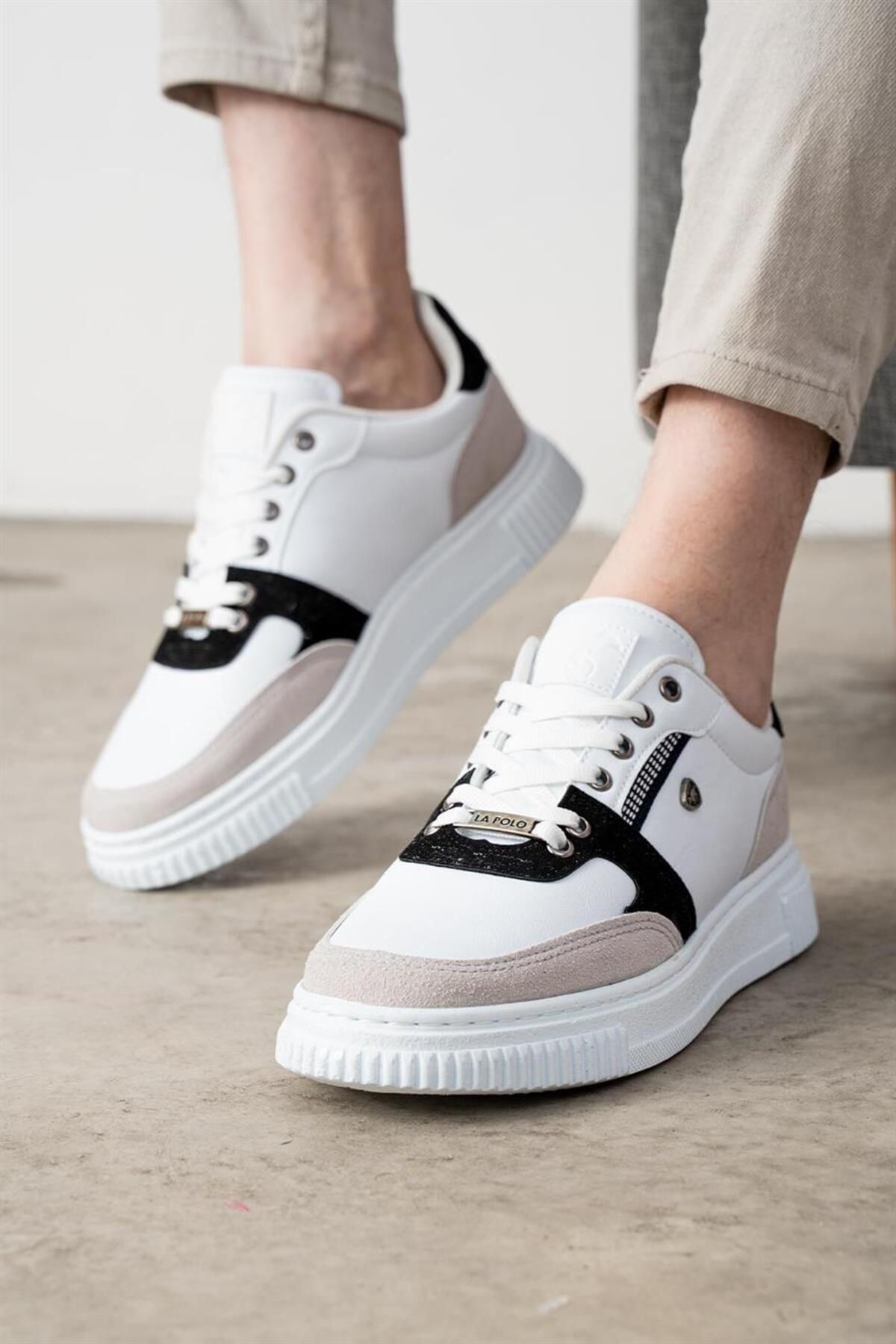L.A Polo-305 Weiß Eis Schwarz Farbe Weiße Sohle männer Casual Schuhe 2