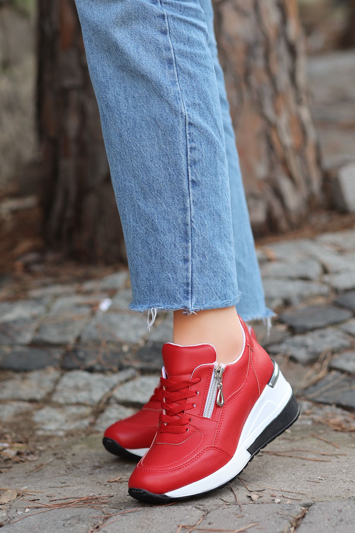 kajal ayakkabı-Berlin Casual Sneakers - Red 2