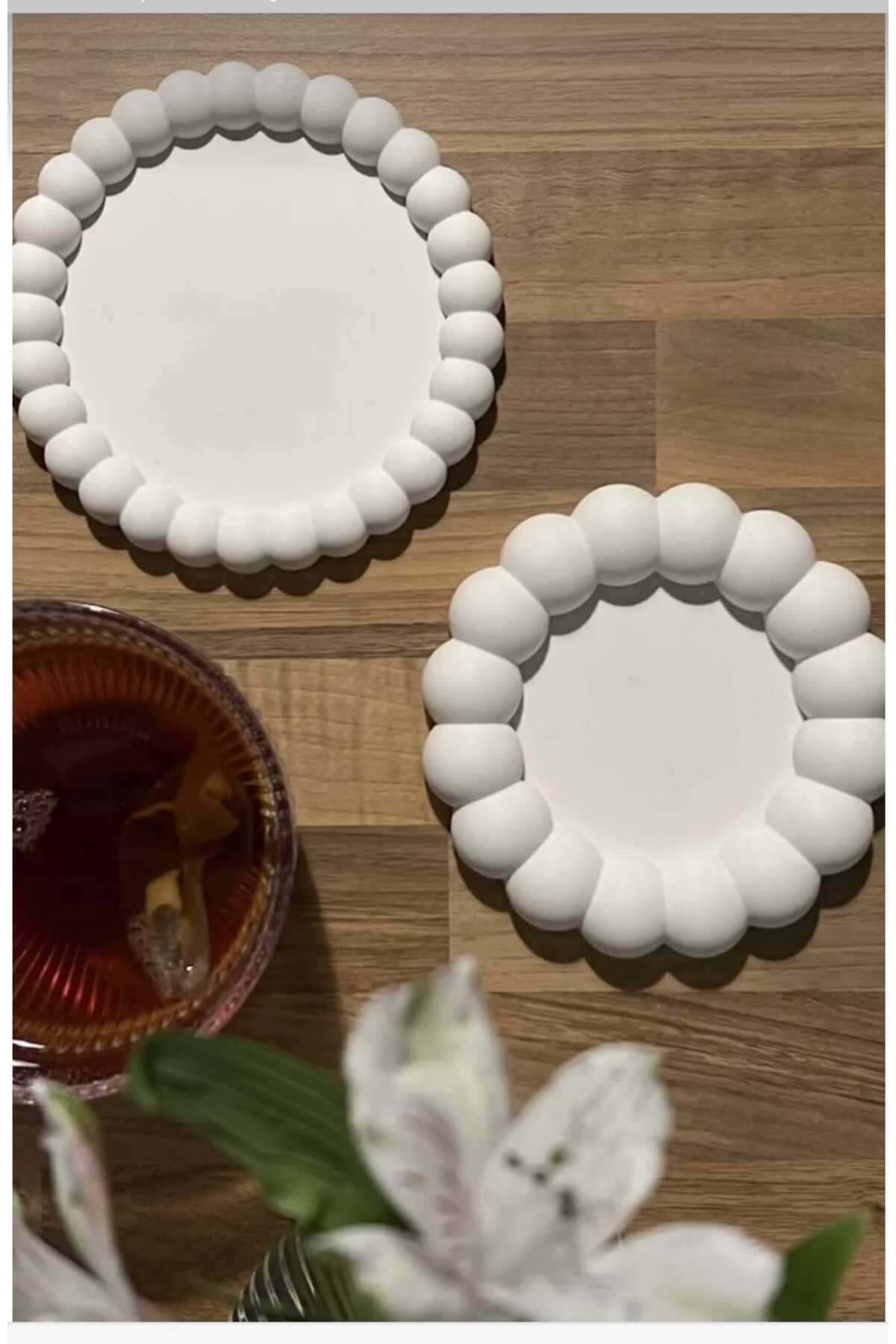 Bubble Decorative Plate, Coaster Set of 2