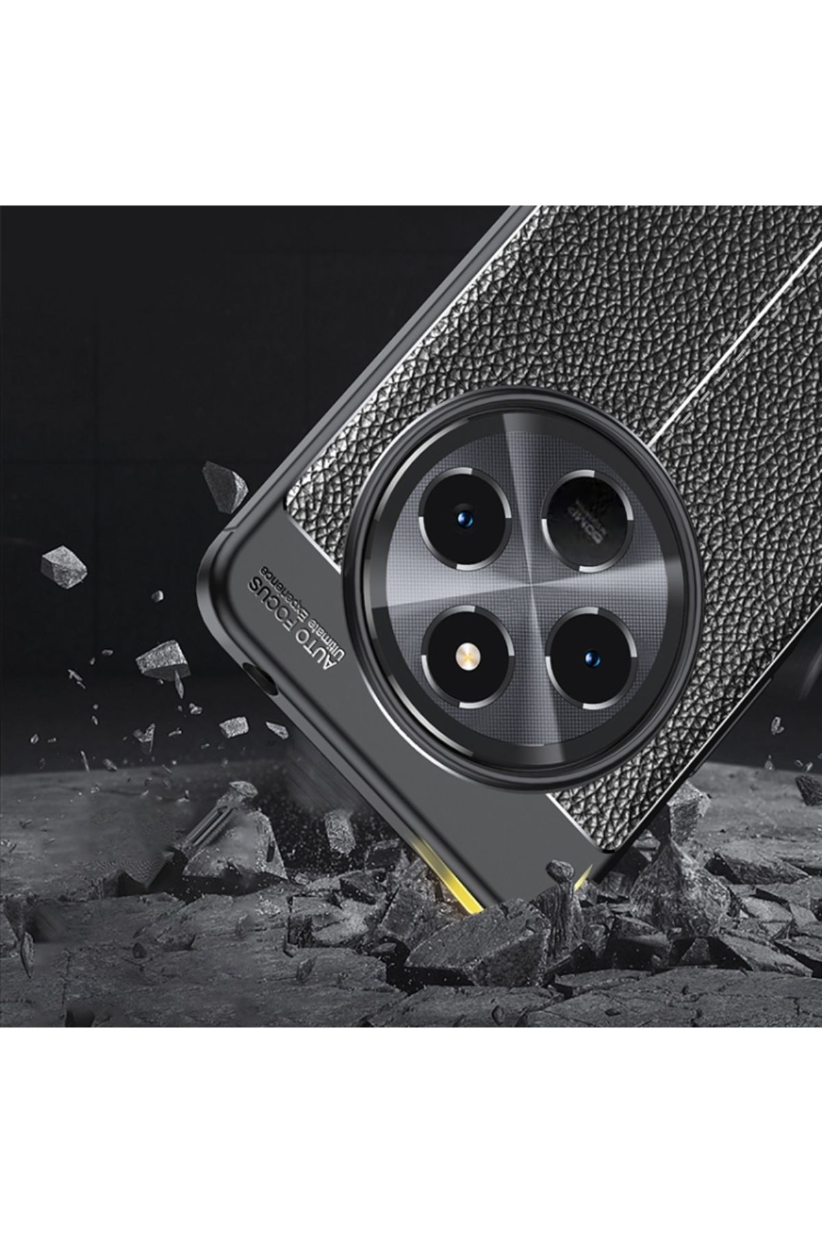 Fibaks-حافظة متوافقة مع هاتف Xiaomi Redmi 14C مع غطاء واقٍ من الجلد بتصميم نمط خياطة للكاميرا 4