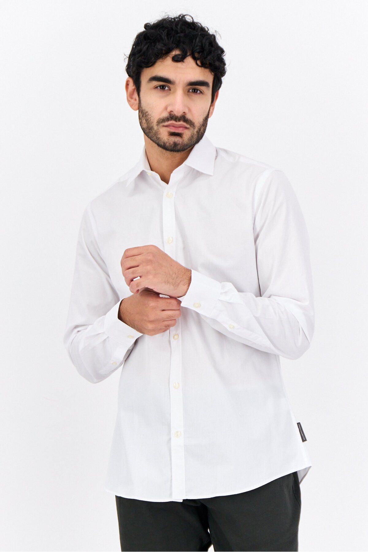 French Connection-Men 2 Pcs Regular Fit Solid Long Sleeves Casual Shirt, White 1