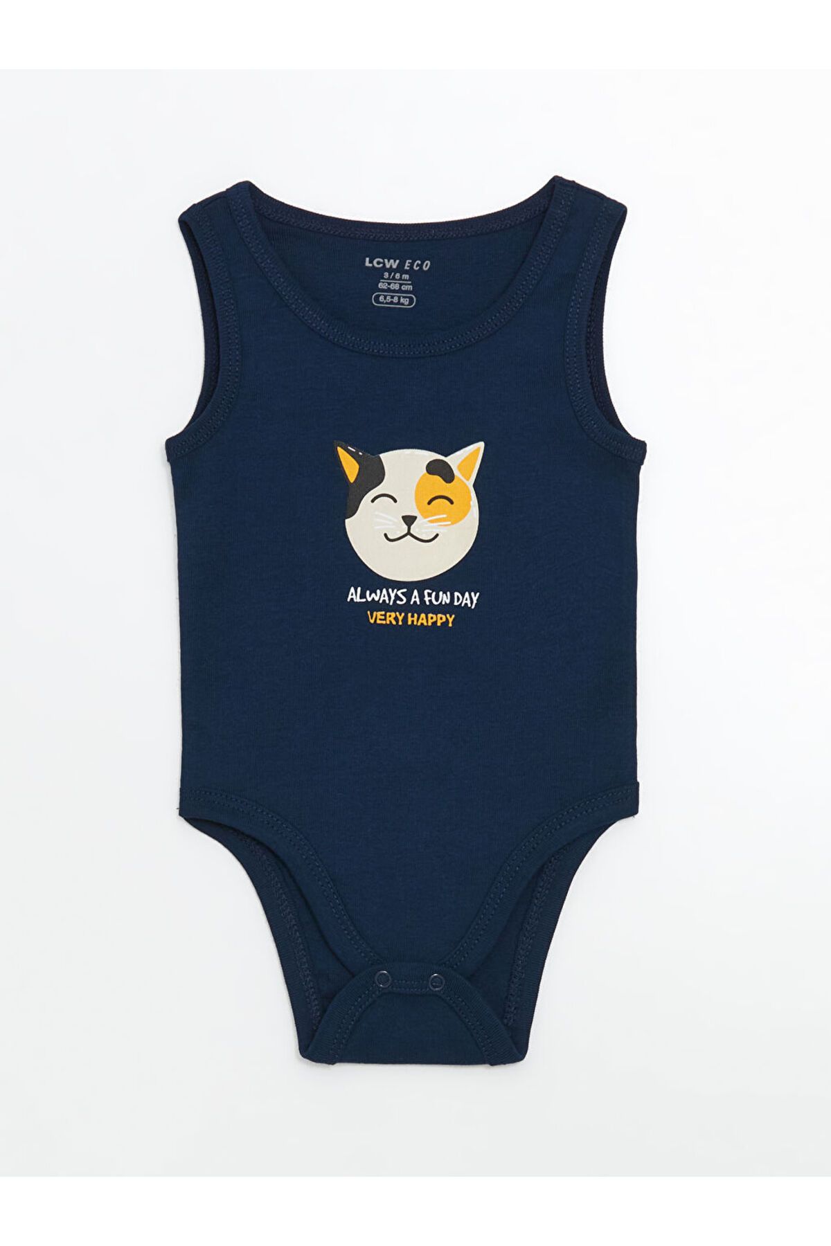 LC Waikiki Yeni Sezon Bisiklet Yaka Baskili Erkek Bebek Citcitli Bodysuit - S5GJ35Z1