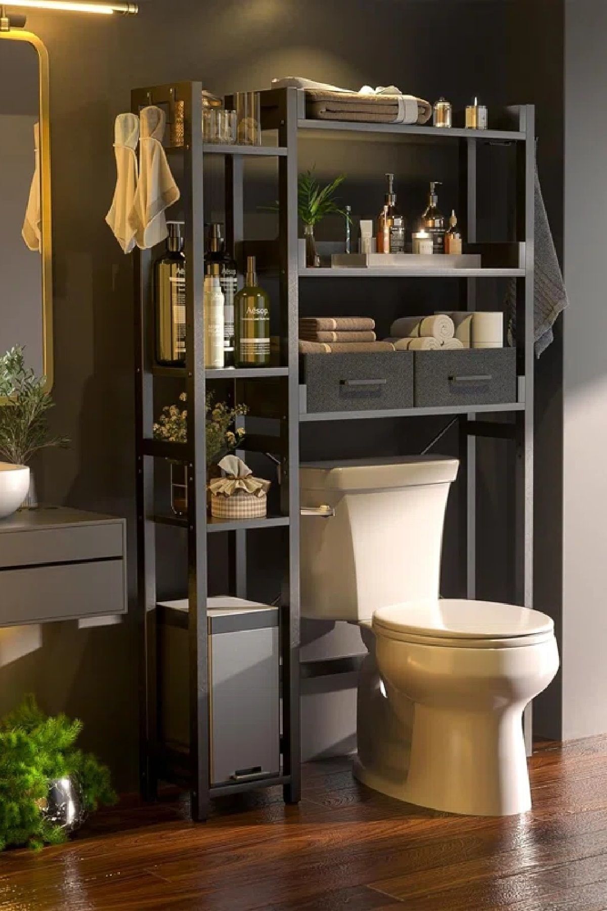 Klozet Çamaşır Makinası Kurutma Makinası Üstü Raf Organizer Banyo Düzenleyici