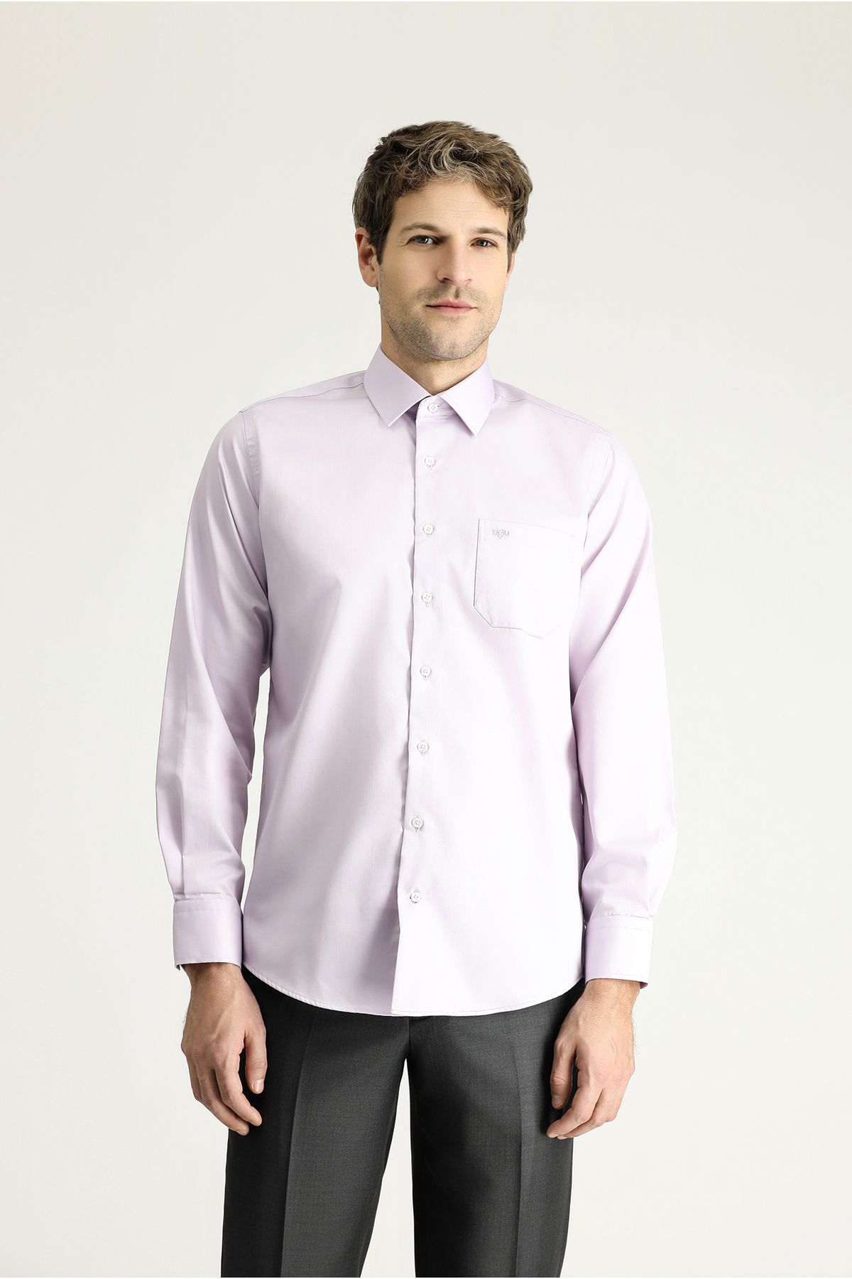 Kiğılı-Long Sleeve Classic Non Iron Satin Cotton Easy-Iron Shirt 3