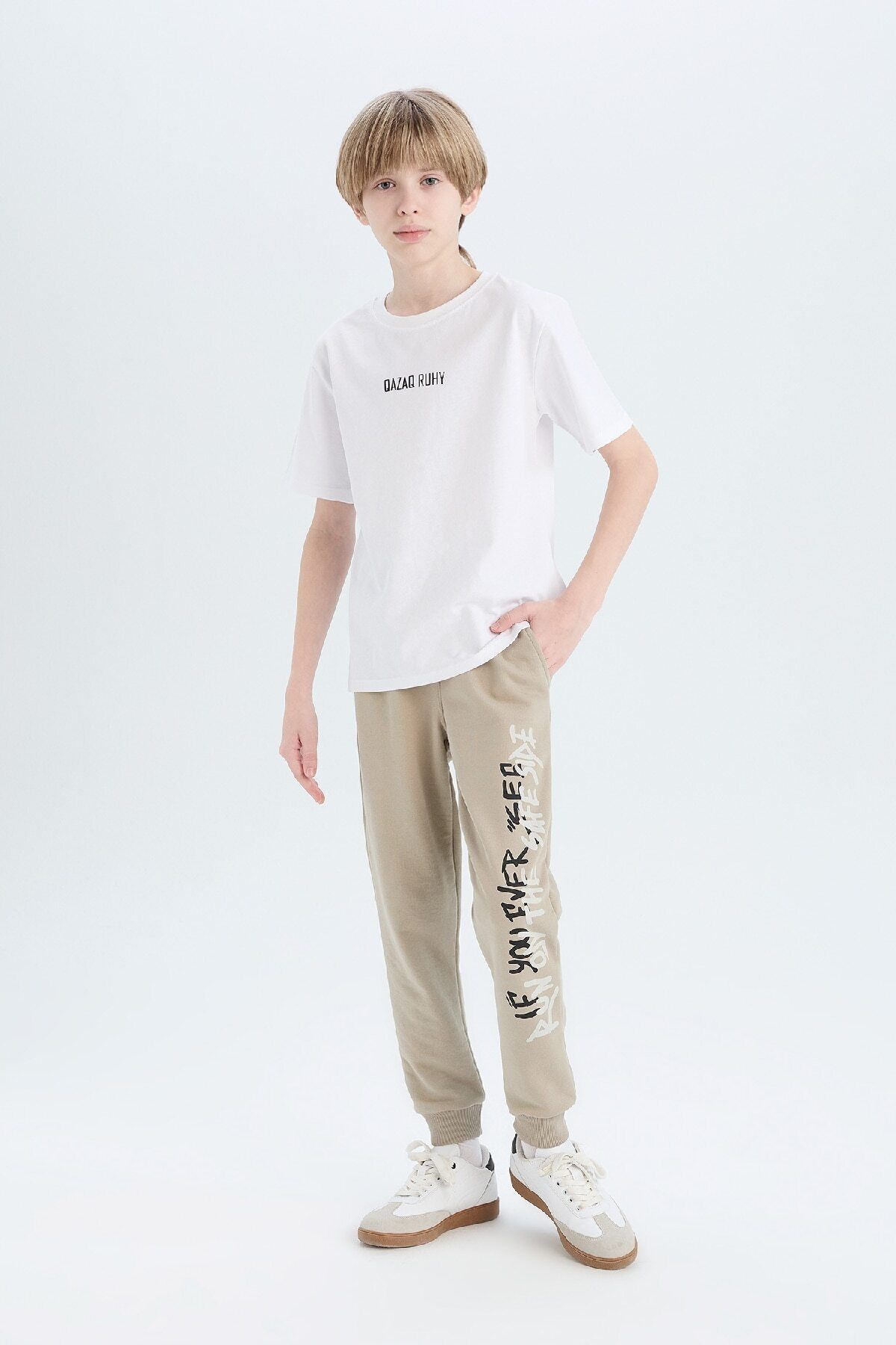 DeFacto-Boy's Stretchy Waisted Printed Sweatpants D9997A825Sp 1