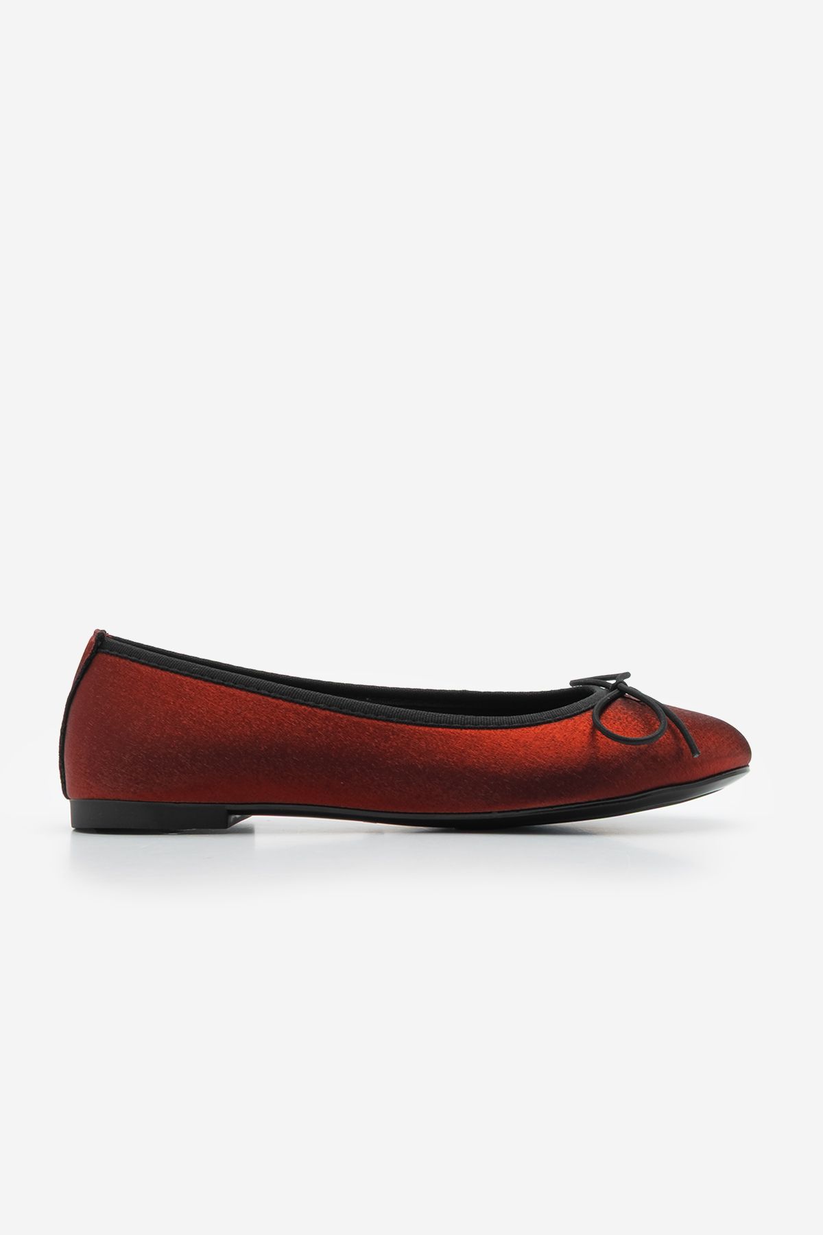 Marjin-Baleriny damskie Claret Red Satin - kokarda Tovran 2