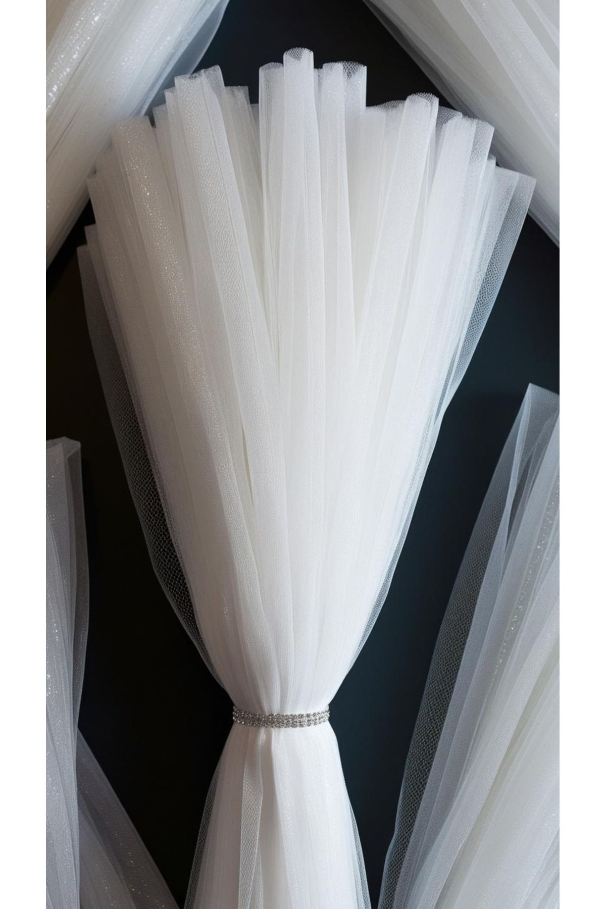 ADENZ Bohça Süsü, Nişan Bohça Süsü, Kapı Süsü Tülü, Doğum Günü Tülü 100x300cm, Bohça Süsleme Tülü