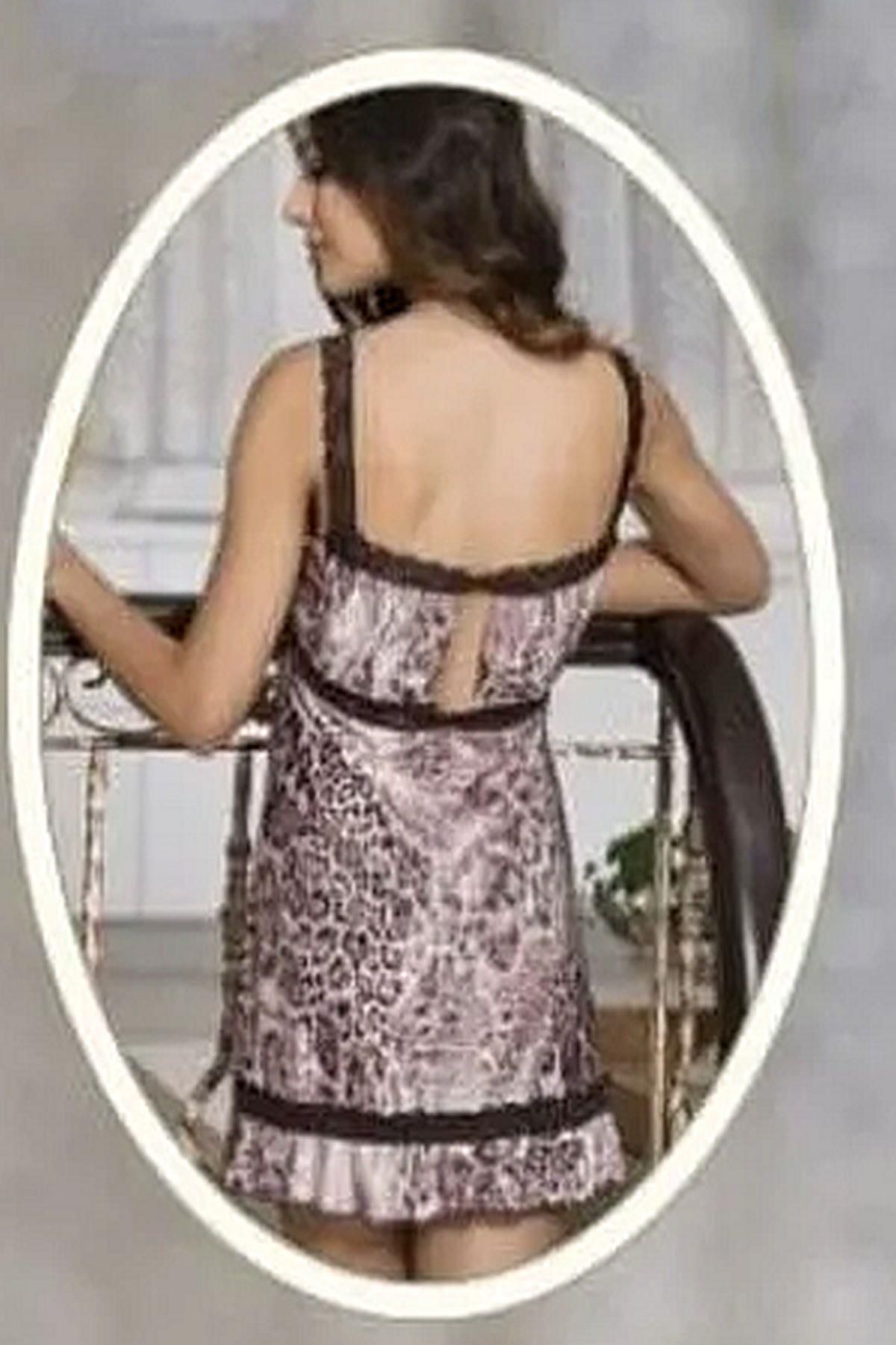 Angels Story-Angel's Story 11640 Women's Rope Strap Nightgown-Leopard 2