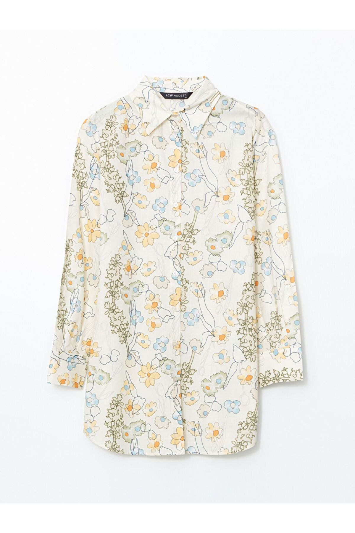 LC Waikiki Yeni Sezon Desenli Oversize Kadin Gomlek Tunik - S5FE26Z8