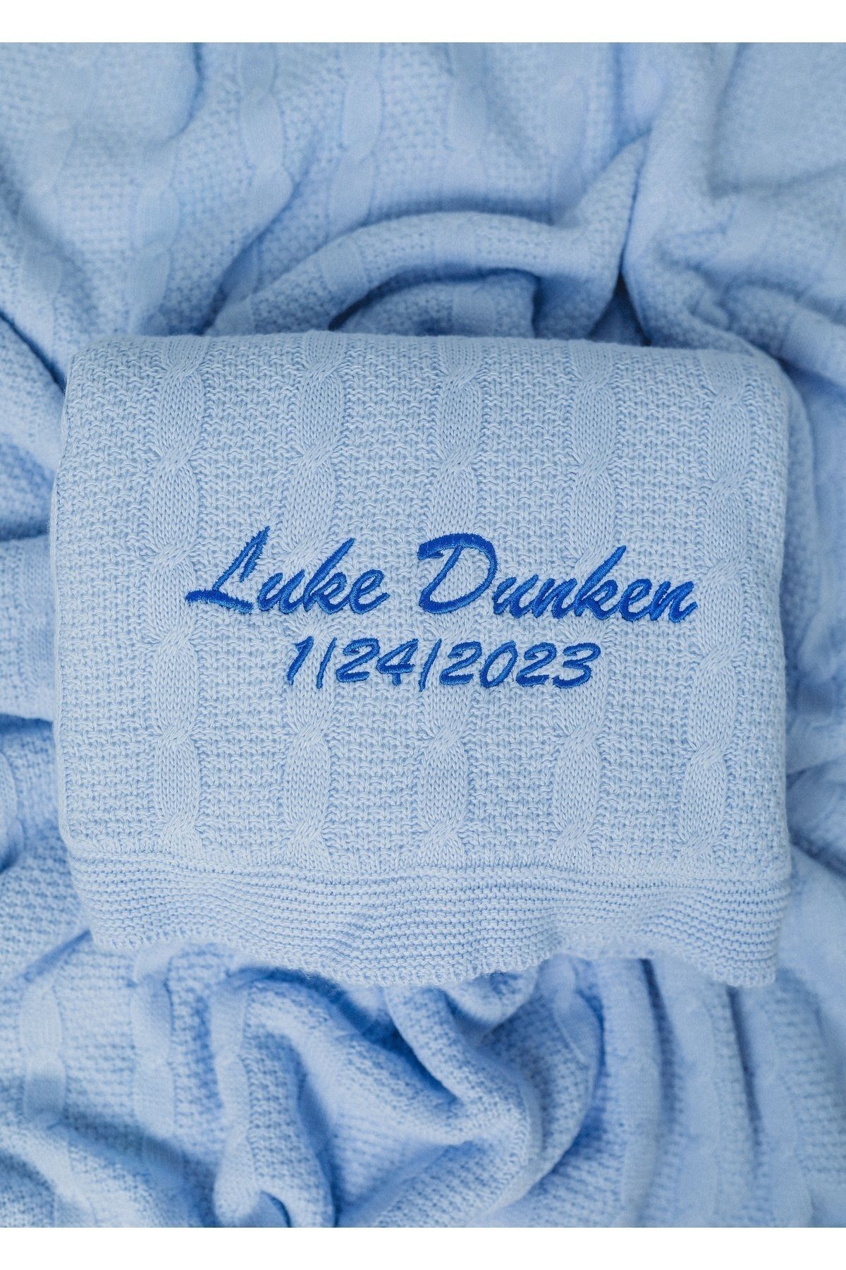tinykiddesign Welsoft Bebek Battaniyesi Mavi Içi Peluş Istediğiniz Ismi Nakışla Yazıyoruz fotoğrafı 5 (önizleme)