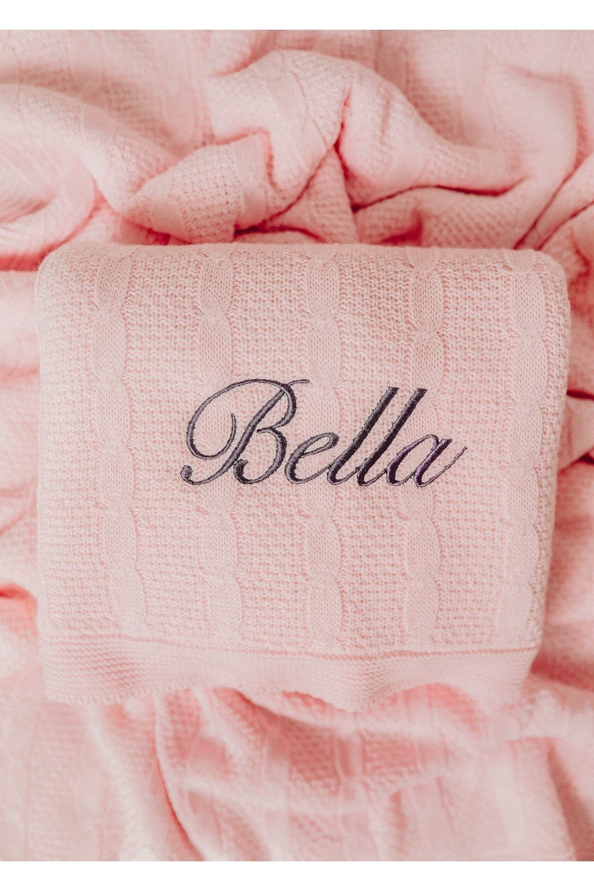 tinykiddesign Bebek Battaniyesi Pembe Içi Peluş Battaniye Istediğiniz Ismi Nakışla Yazıyoruz fotoğrafı 6 (önizleme)