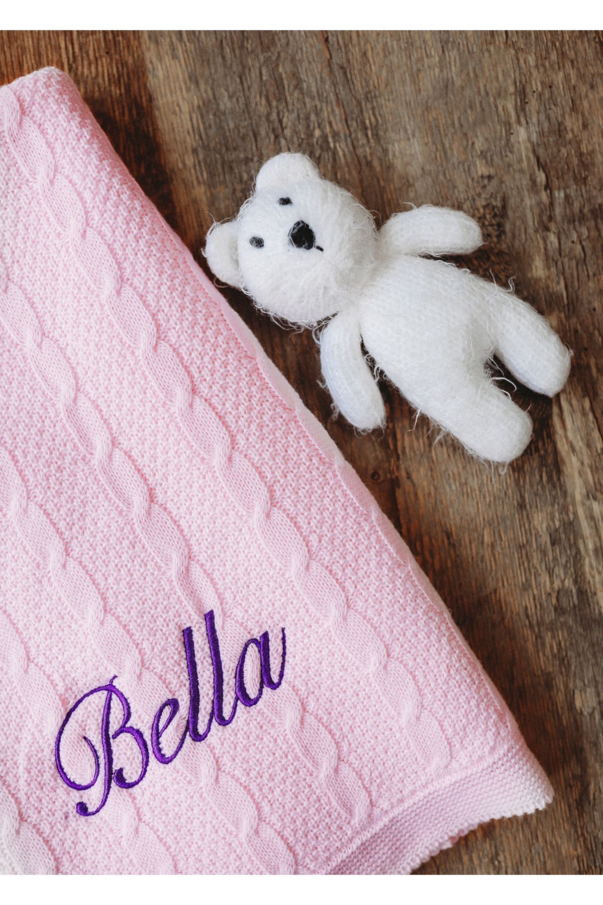 tinykiddesign Bebek Battaniyesi Pembe Içi Peluş Battaniye Istediğiniz Ismi Nakışla Yazıyoruz fotoğrafı 4 (önizleme)