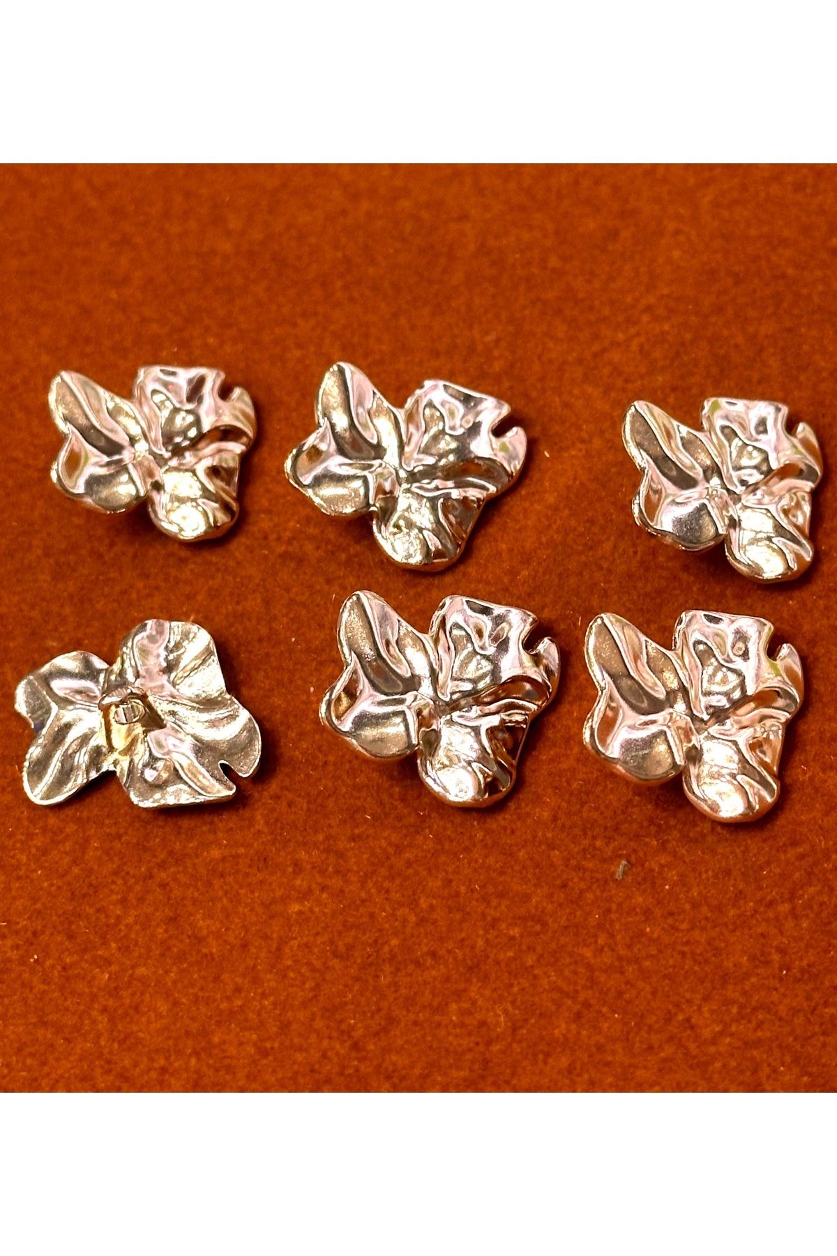ODDA TASARIM ATÖLYESİ-Z.A.R.A Model Leaf Pattern Crumb Gold Design Button Set(40 Size) 2