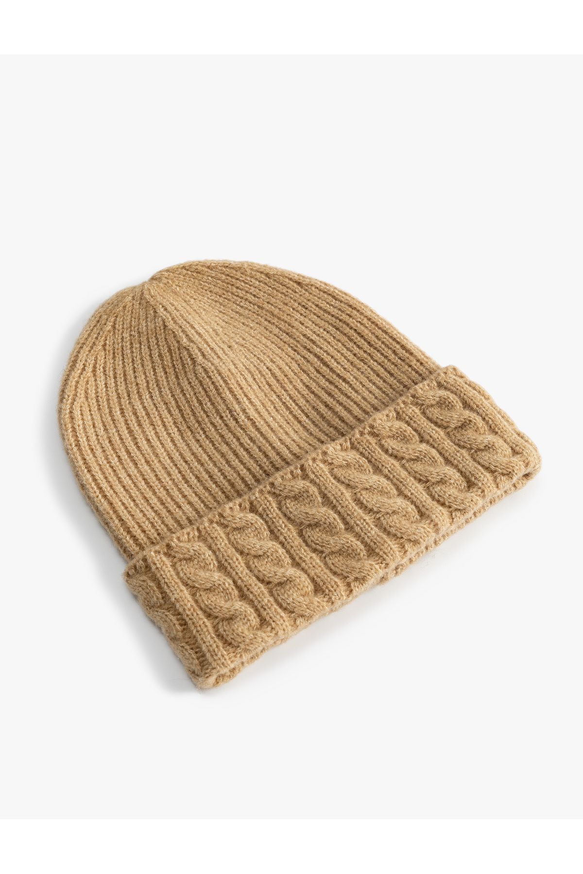 Koton-Koton X Sima Tarkan - Knitted Beanie with Texture and Fold Detail 2