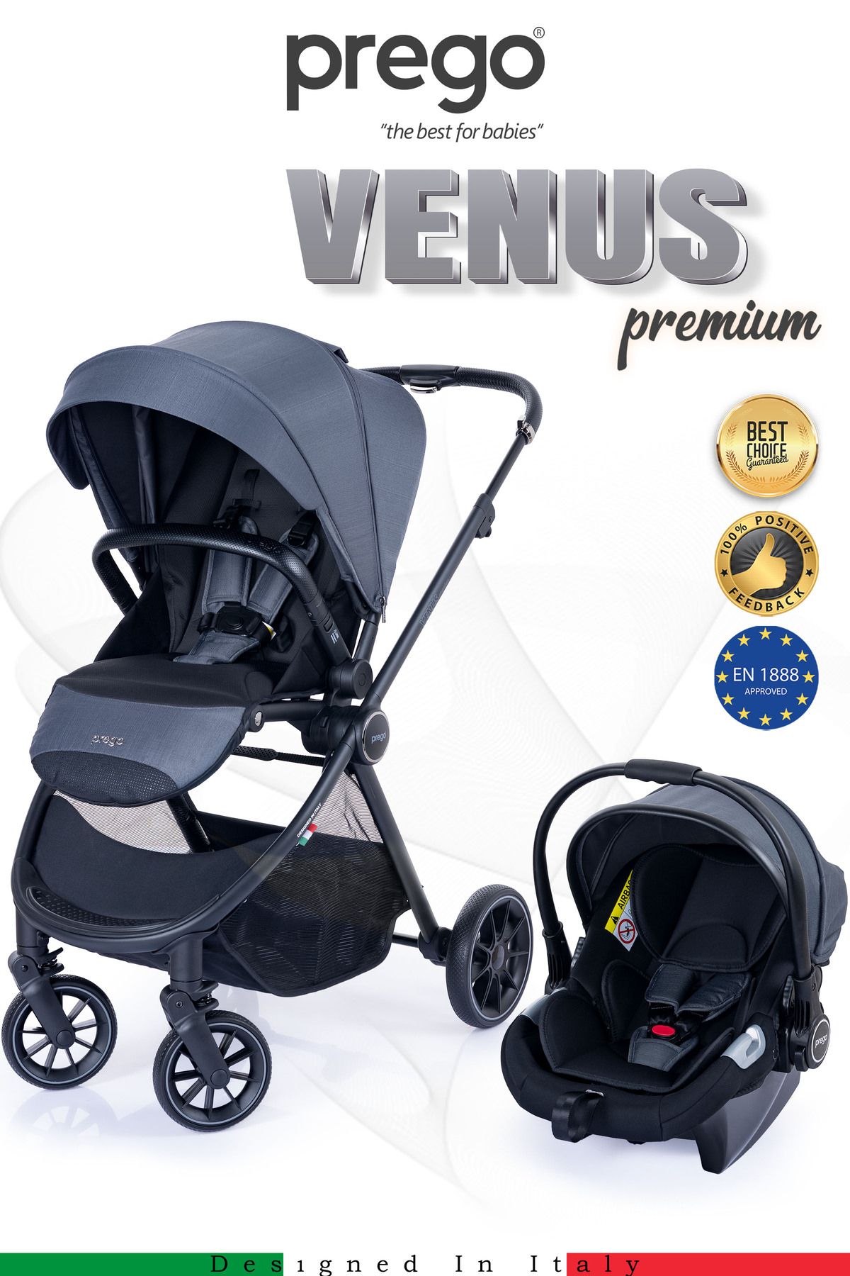 Venüs Premium Çift Yönlü Travel Sistem Bebek Arabası