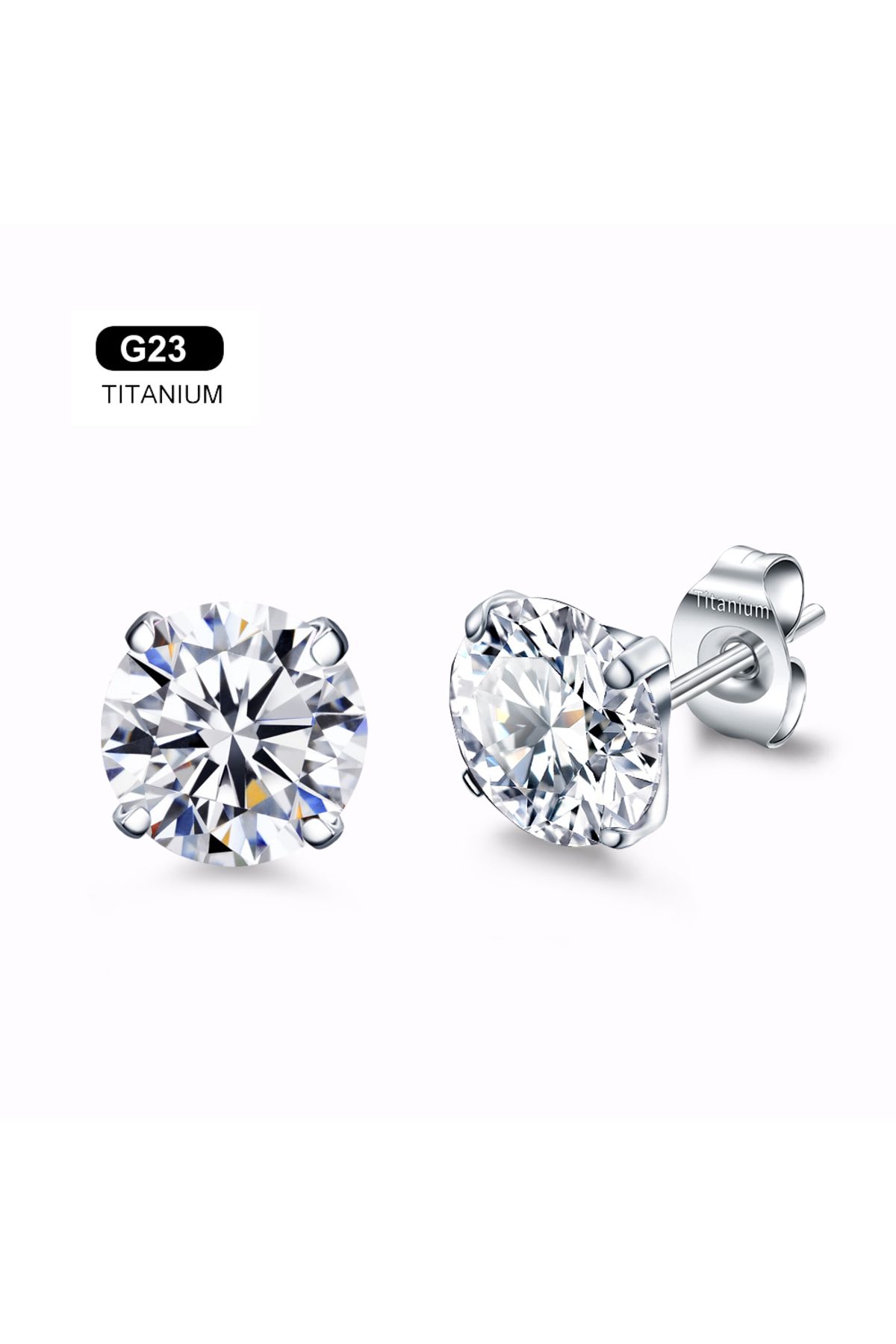 Choice-CZ White G23 Titanium Hypoallergenic Cubic Zirconia Tiny Stud Earrings Nickel Free for Sensitive Ear 1