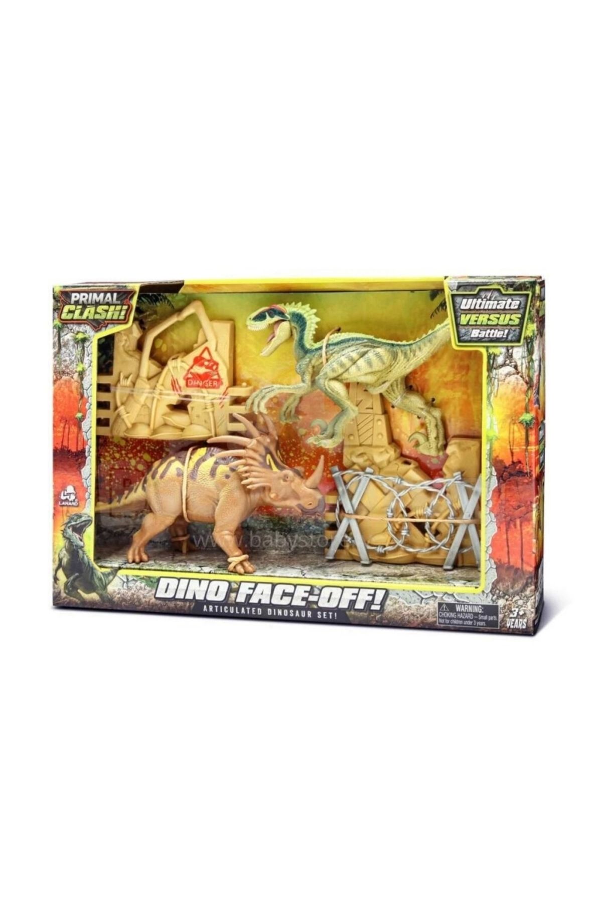 Finetoo-Children's Primal Clash Dino Face-Off Play Set 2
