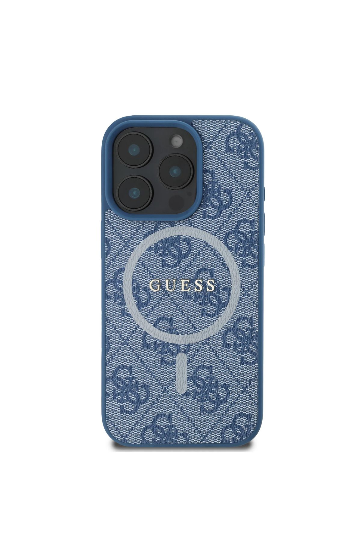 CG Mobile-Guess Magsafe Pu 4G Hard Case With Classic Logo For iPhone 16 Pro - Blue 8