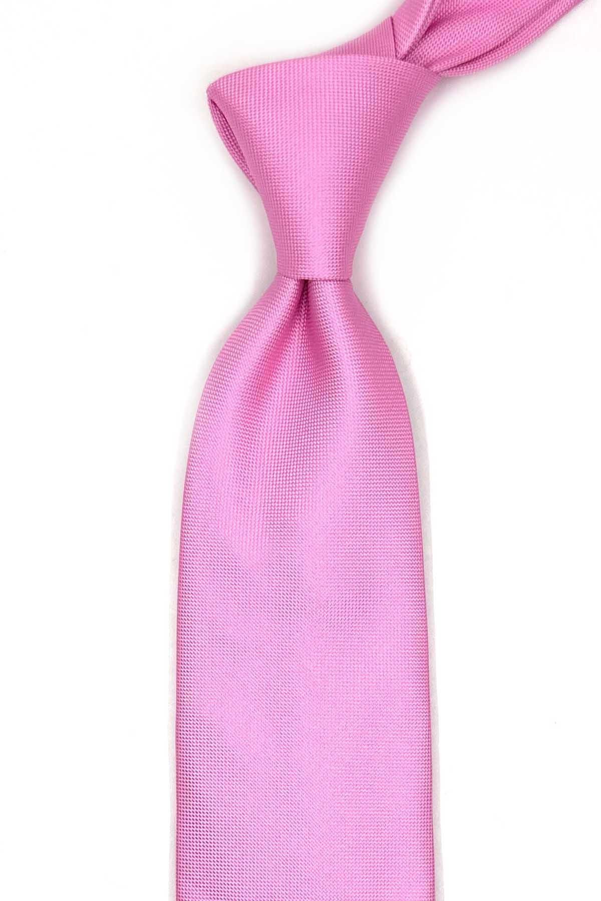 Kravatkolik-Classic Tie with Pink Plain Handkerchief Kk13160 1