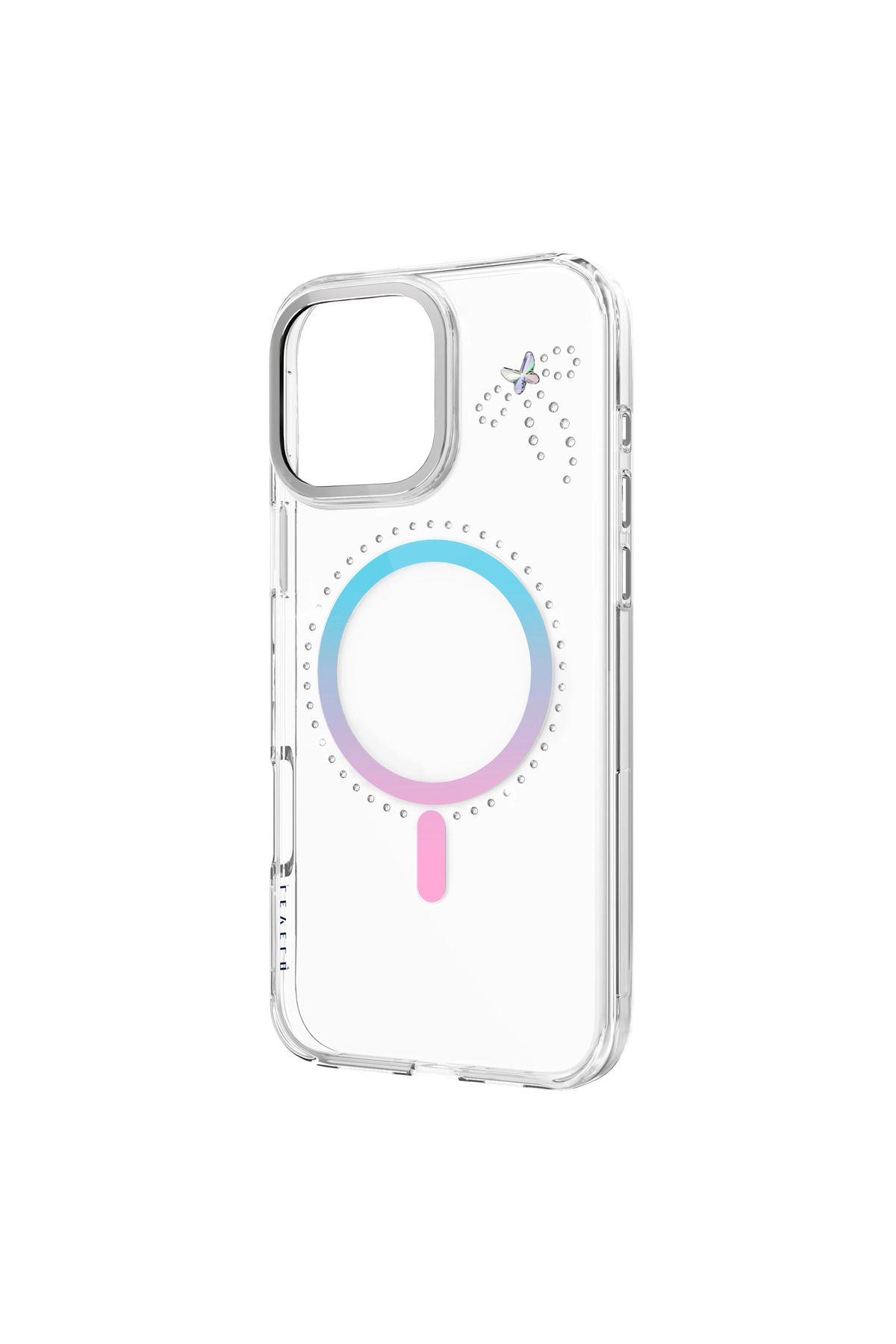 Levelo-جراب Butterfly Magsafe لهاتف iPhone 16 Pro Max - شفاف/ قزحي الألوان 1