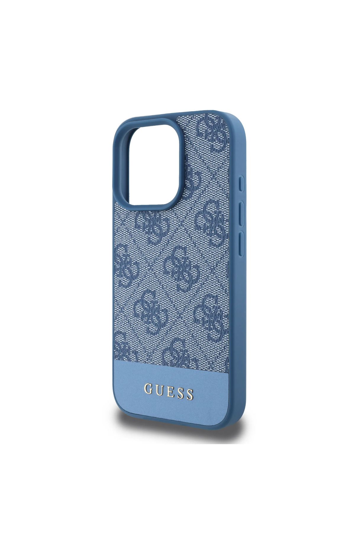 CG Mobile-Guess Pu 4G Hard Case With Bottom Stripe For iPhone 16 Pro - Blue 5