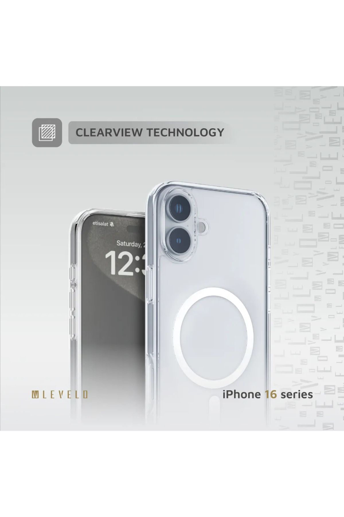 Levelo-جراب ماج سيف كلارا شفاف لهاتف آيفون 16 - شفاف 3