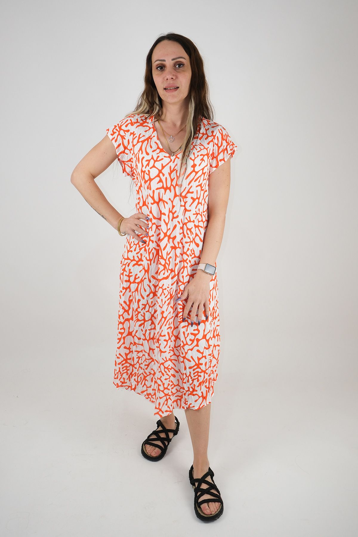 Türkiş Otantik Rochie Model Picasso De Viscosa De Dama Femeie - Standard