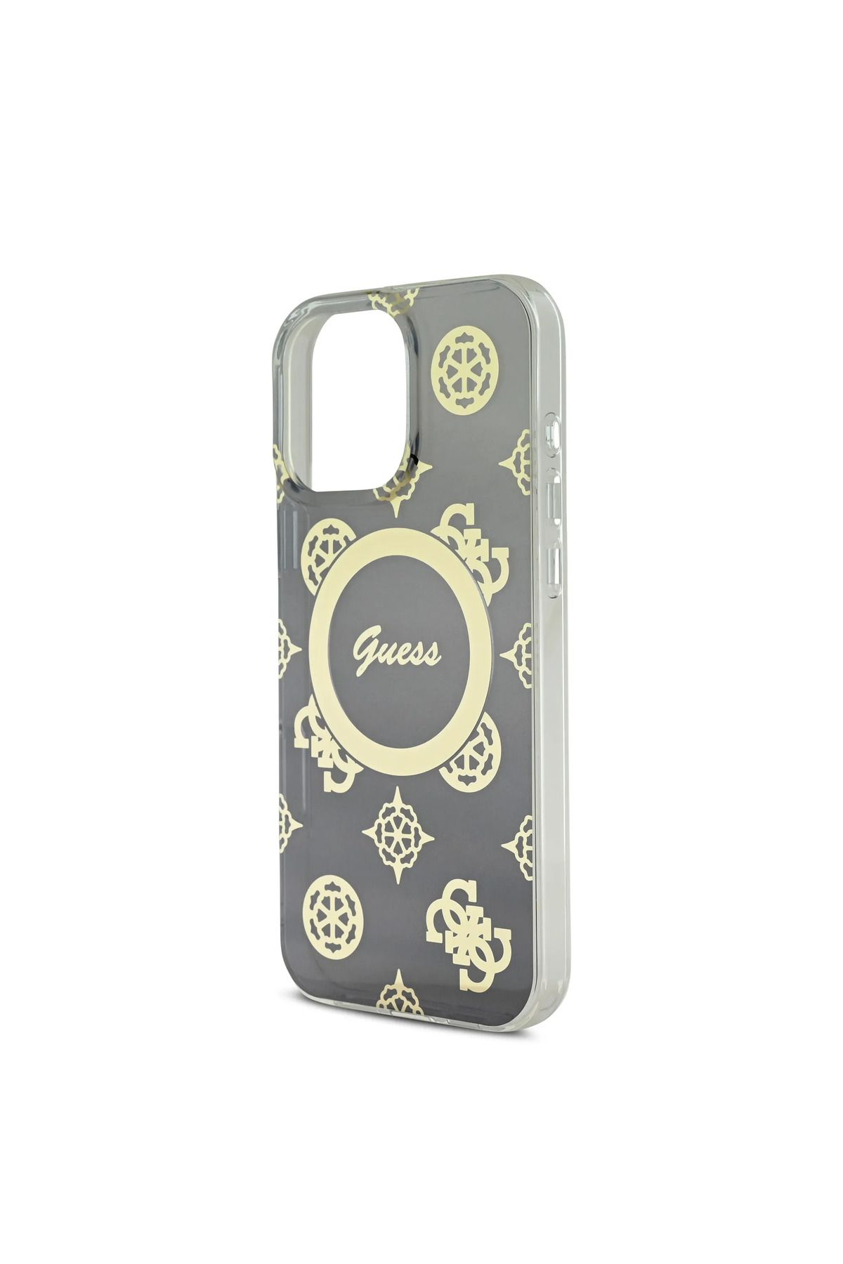 CG Mobile-Guess Magsafe Iml Gradient Hard Case With Peony Pattern For iPhone 16 Pro - Black 4