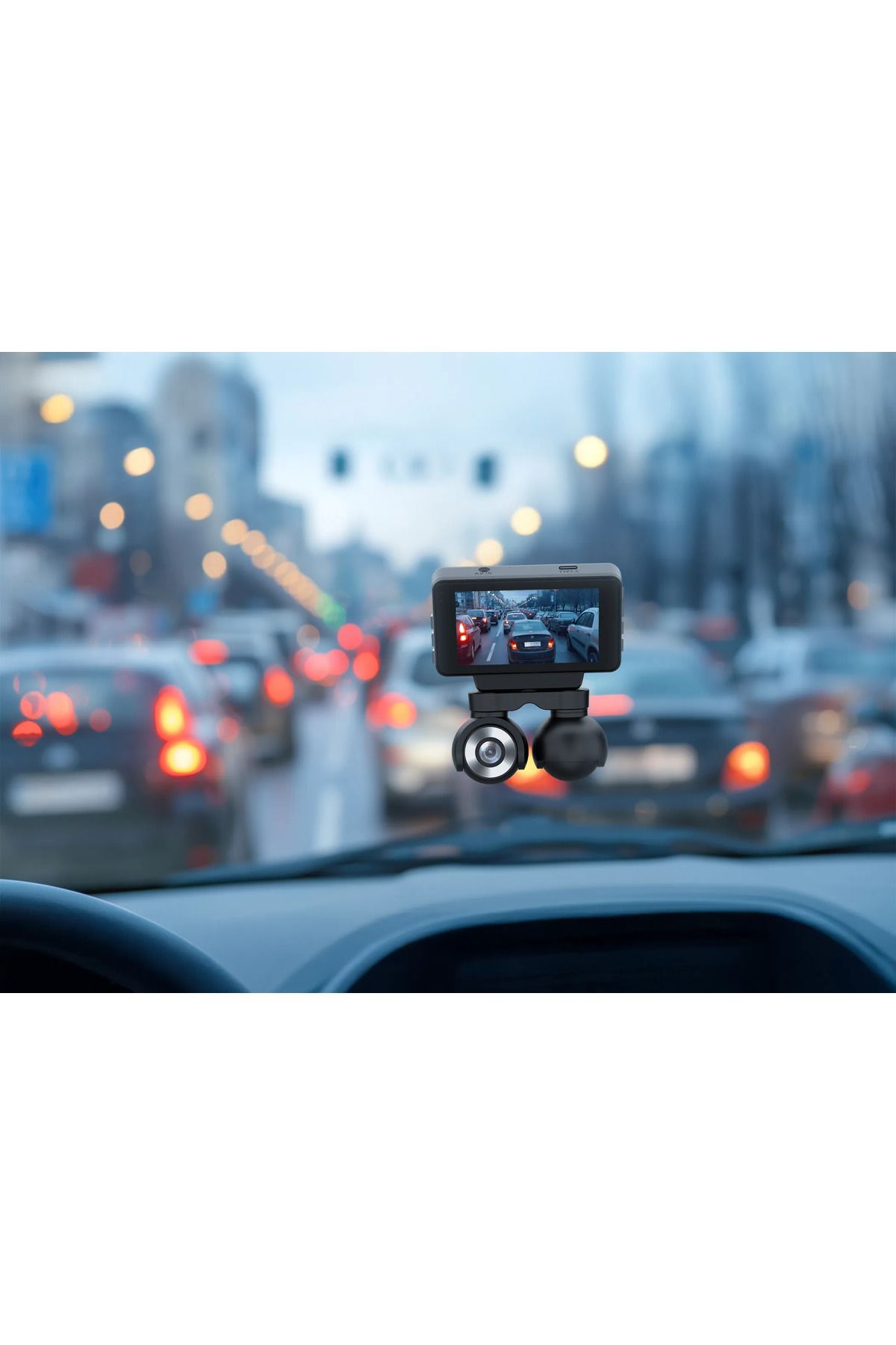 Powerology-3" Touch Screen 4K Dash Camera 1.5M Type-C Cable - Black 3