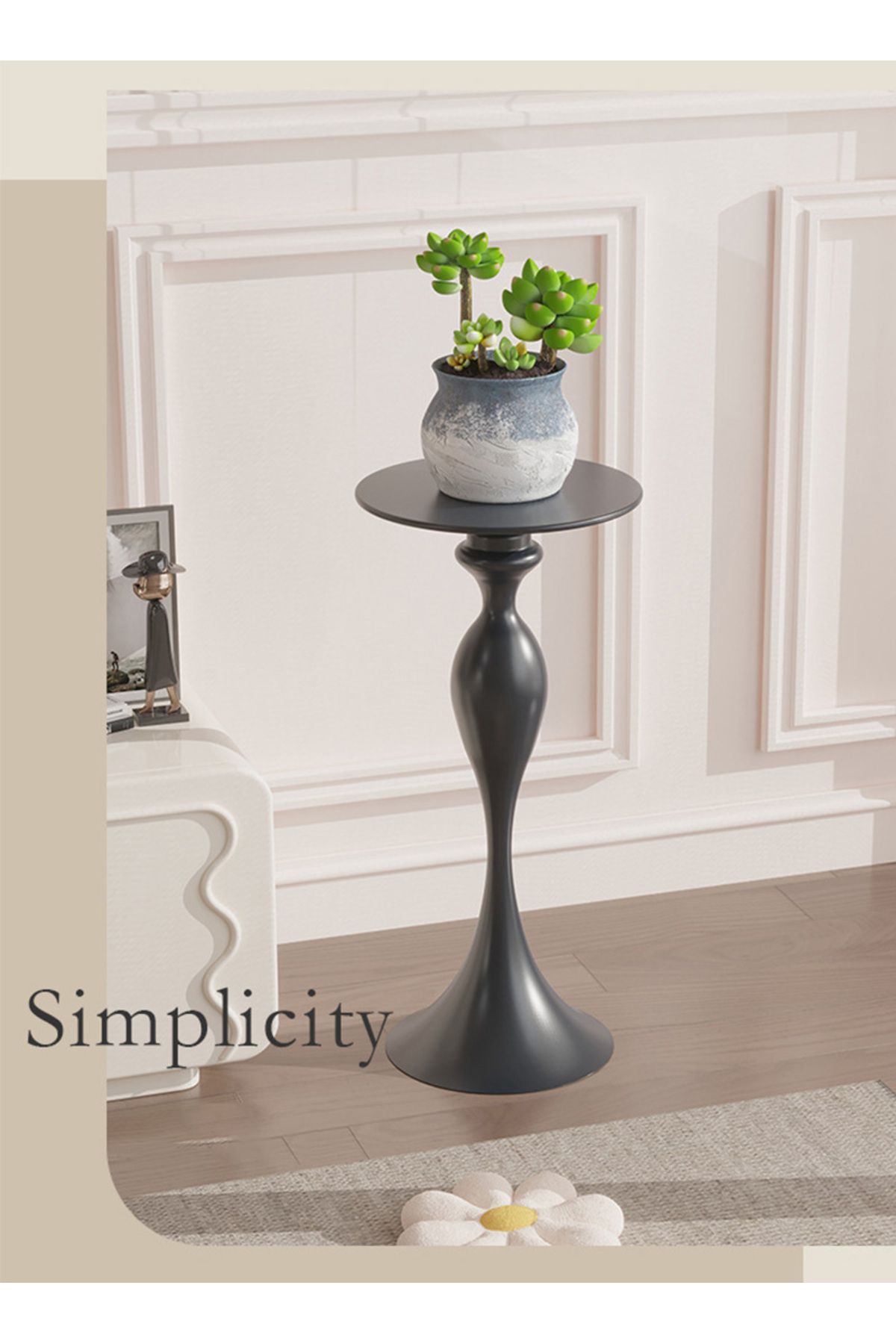 sharpdo-Ins Style Sofa Side Table Coffee Table, Mini Small Round Table Removable 25*30*63CM 3