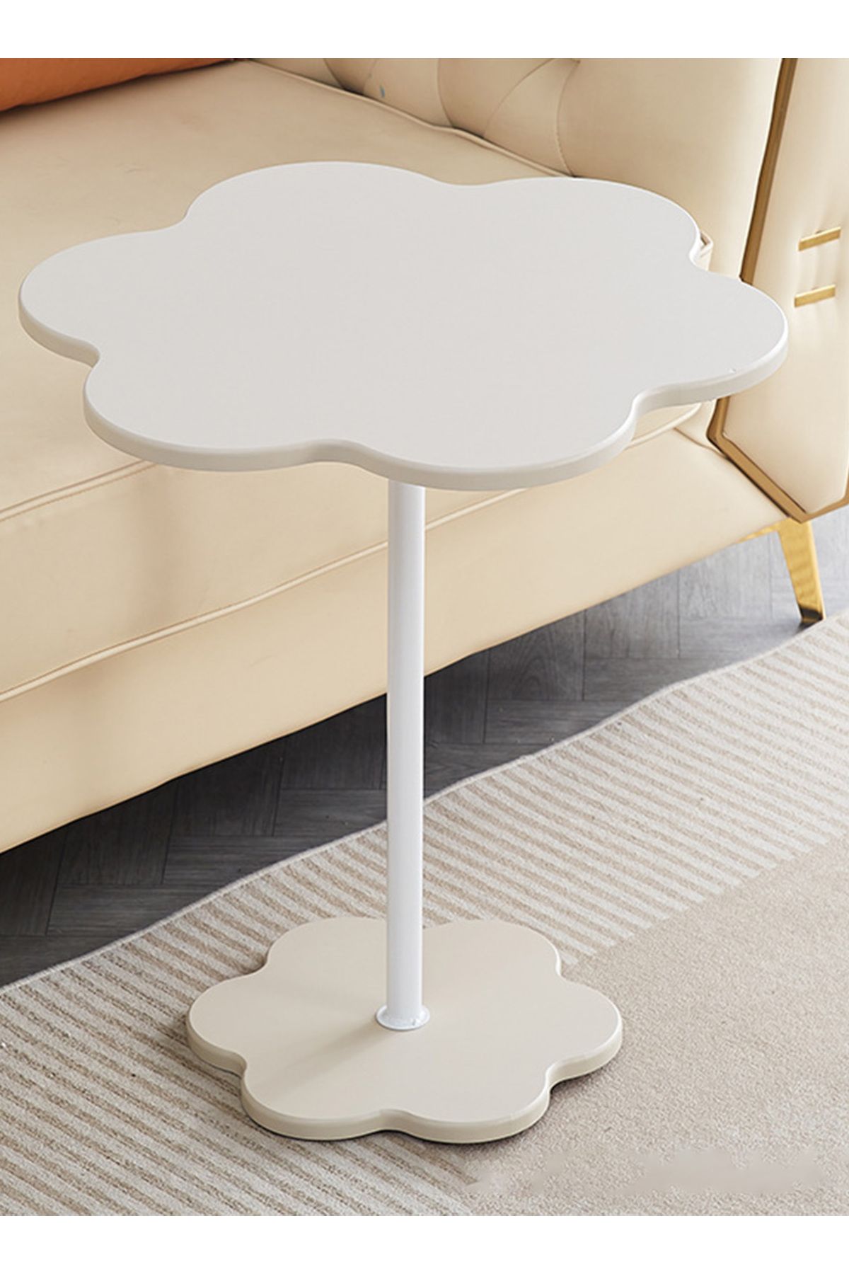 sharpdo-Creative Cream Style Petal Shape Movable Side Table, Sofa Side Table, Coffee Table 5