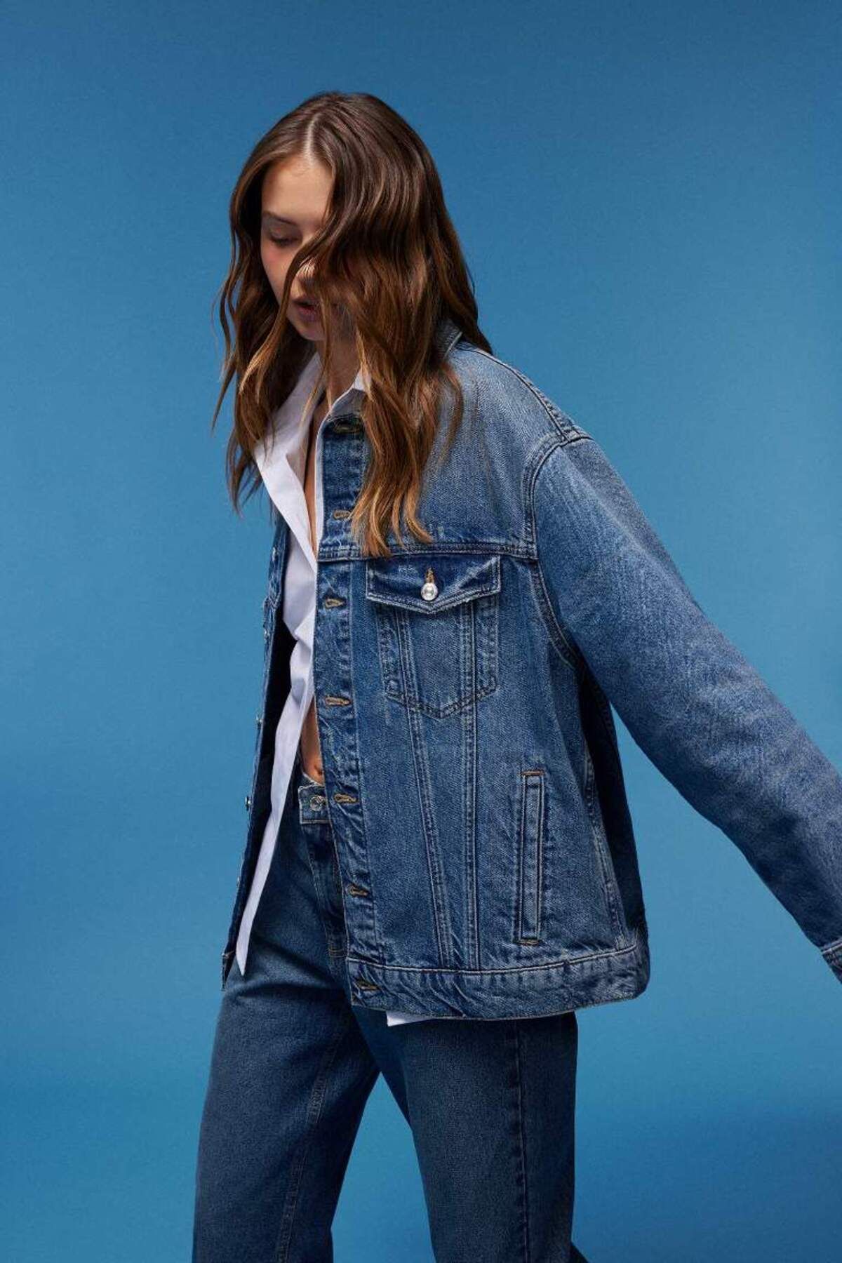 DeFacto-Jachetă de jeans oversize cu croială largă de sezon nou 3