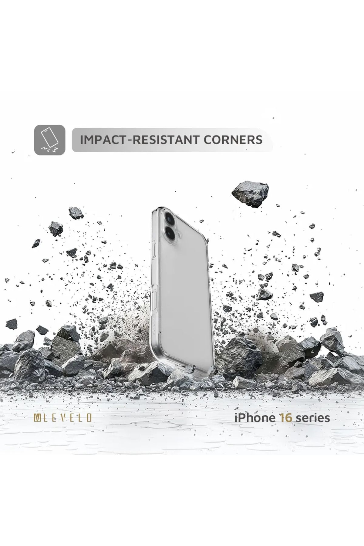 Levelo-جراب كلارا شفاف لهاتف iPhone 16 Plus - شفاف 6
