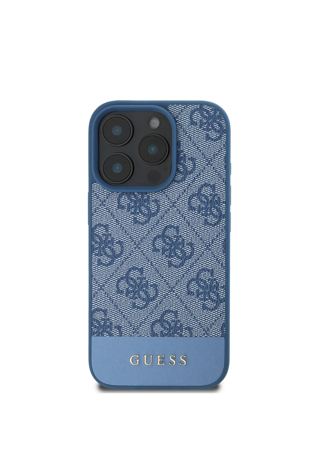 CG Mobile-Guess Pu 4G Hard Case With Bottom Stripe For iPhone 16 Pro - Blue 6